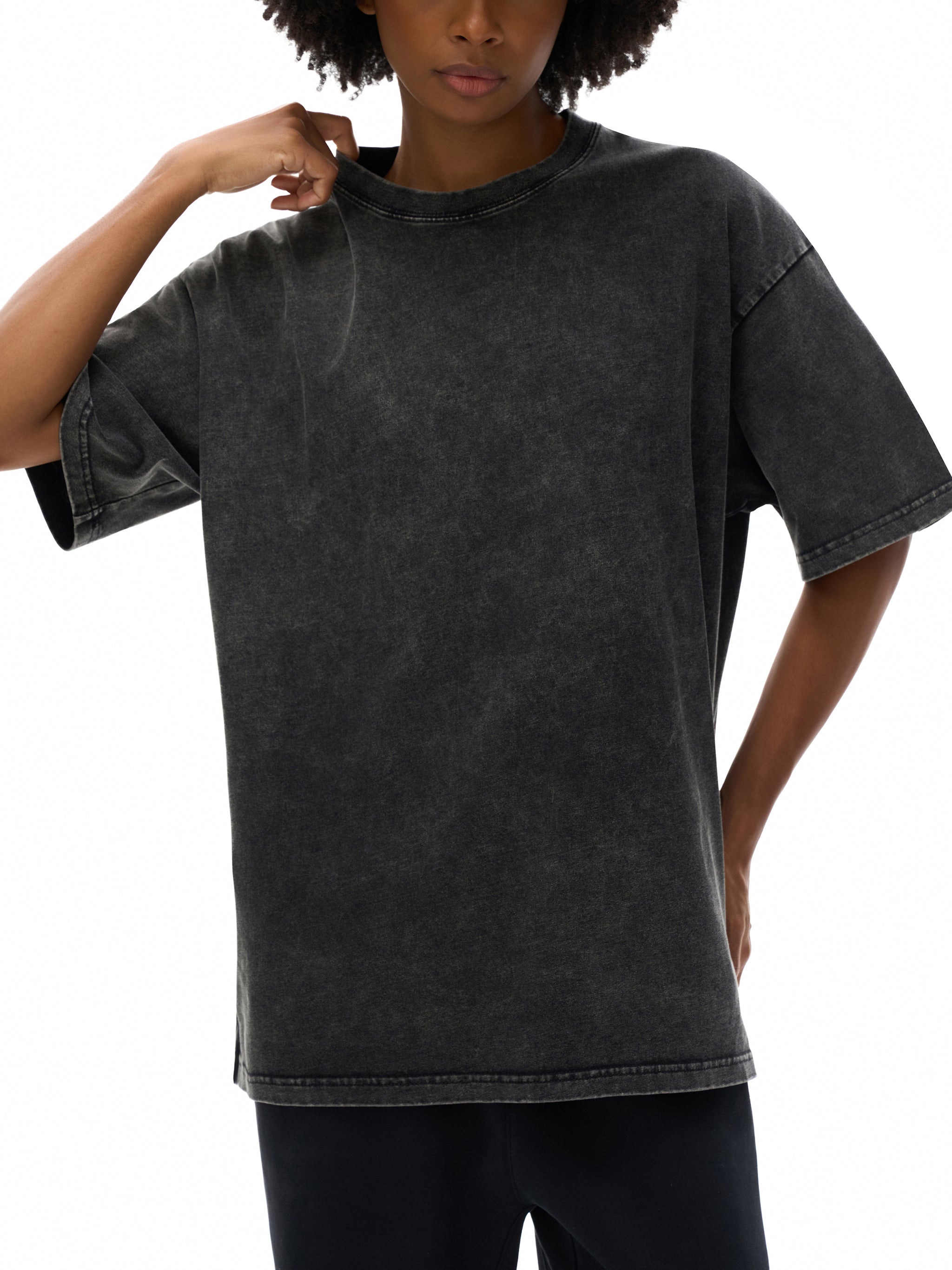 O | snow washed oversized cotton t-shirt