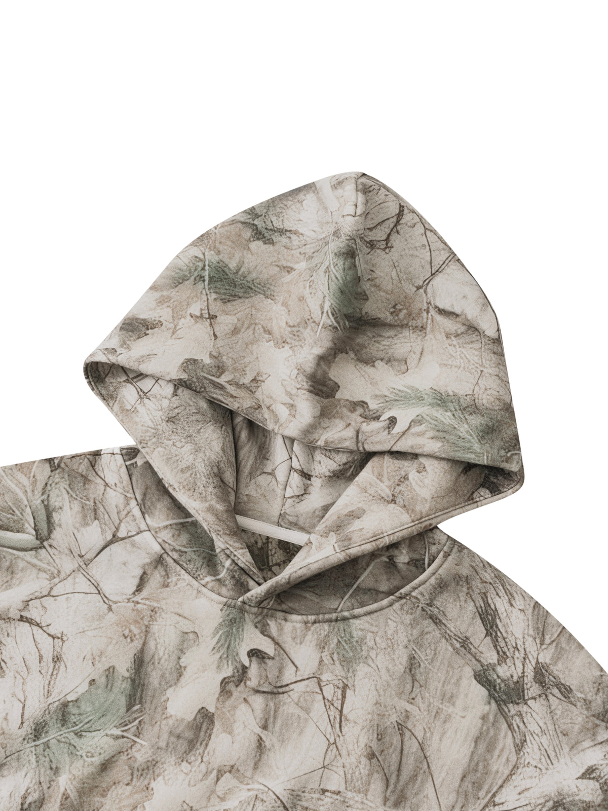 O | oversized fleece tree camo hoodie