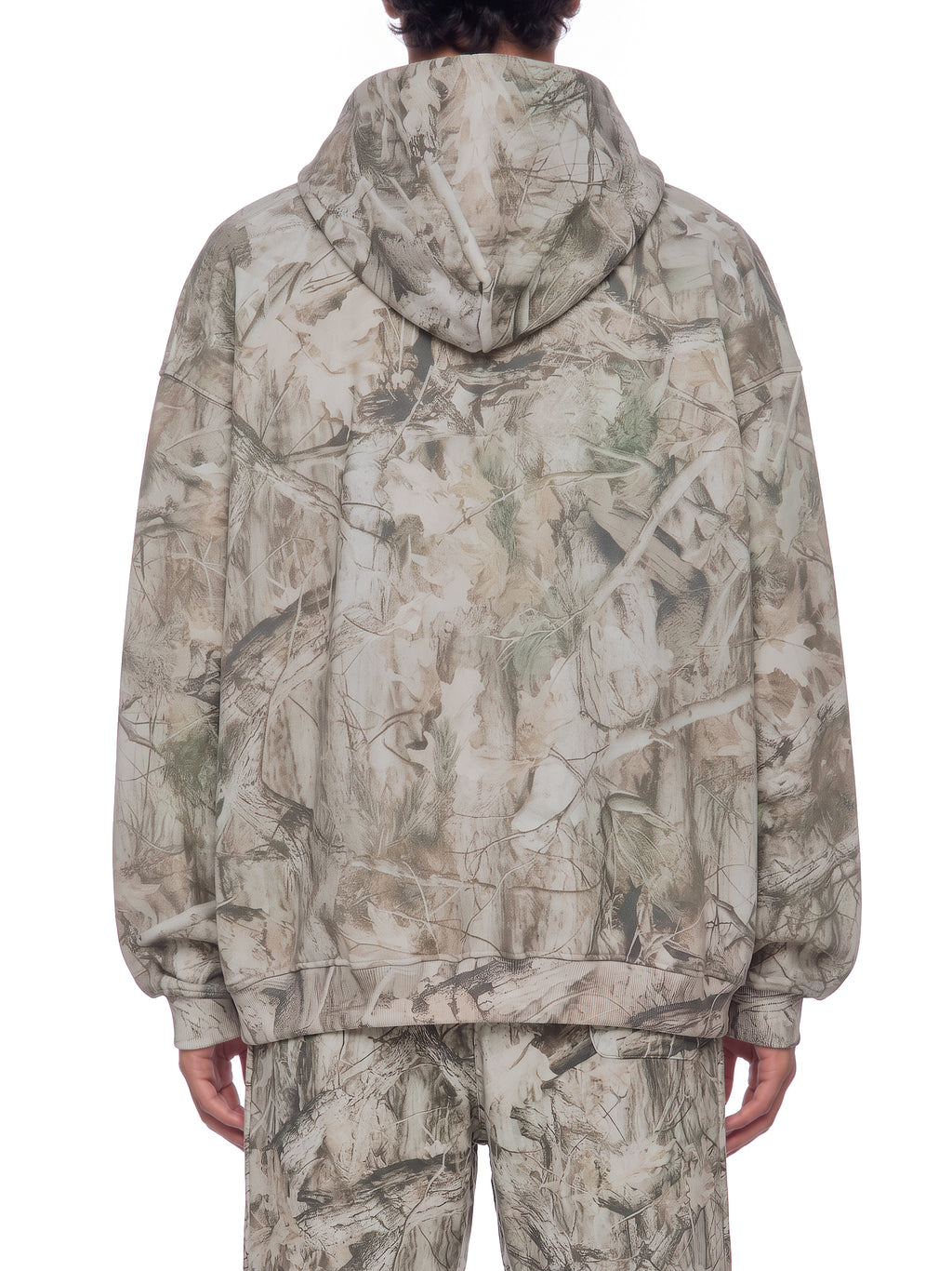 O | oversized fleece tree camo hoodie