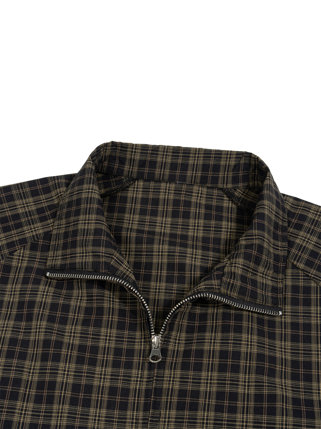 O | plaid full-zip track jacket
