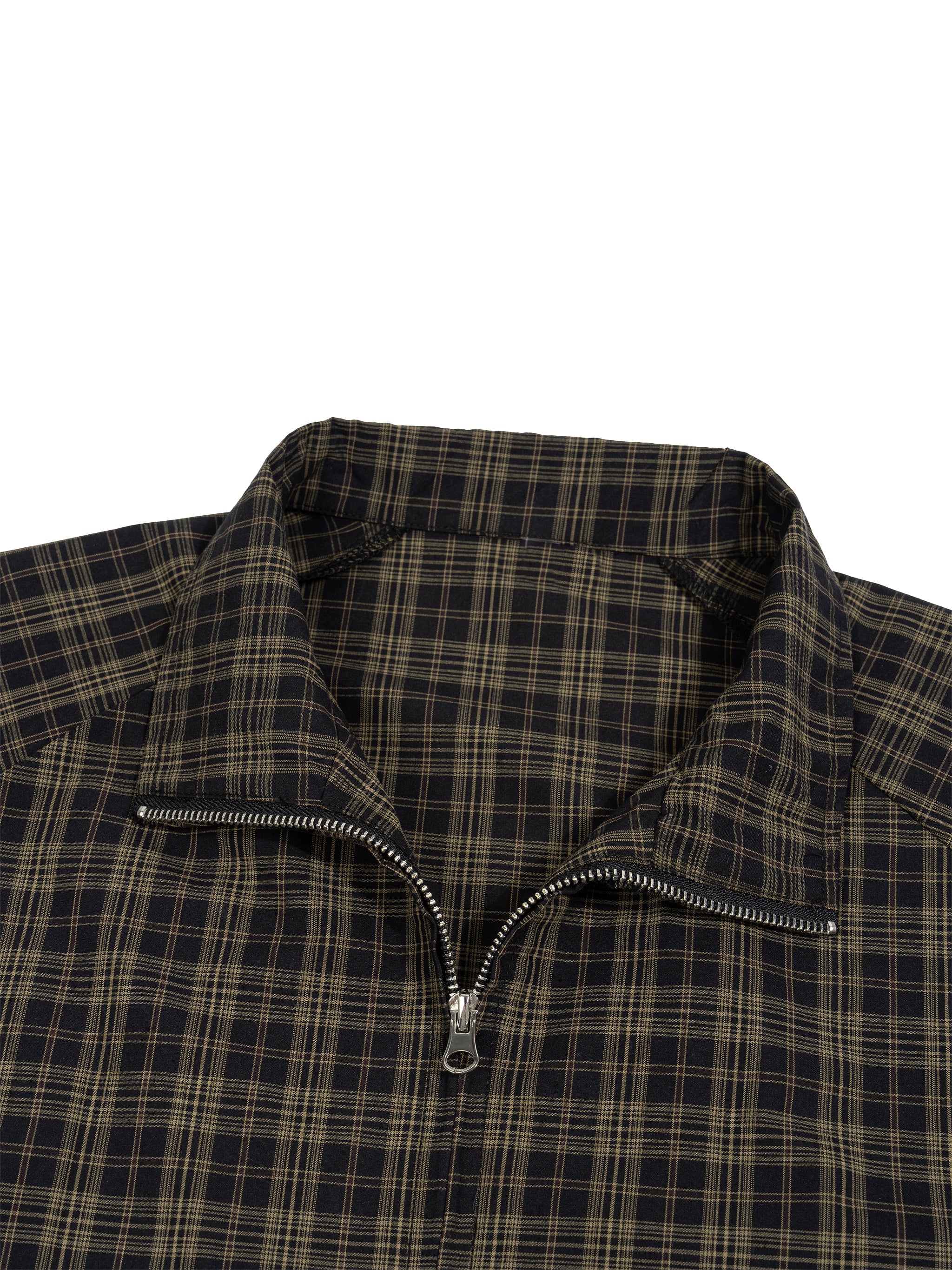 O | plaid full-zip track jacket