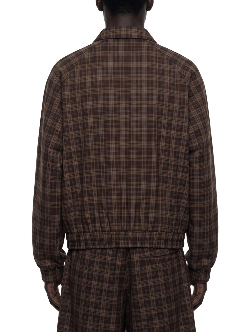 O | plaid full-zip track jacket