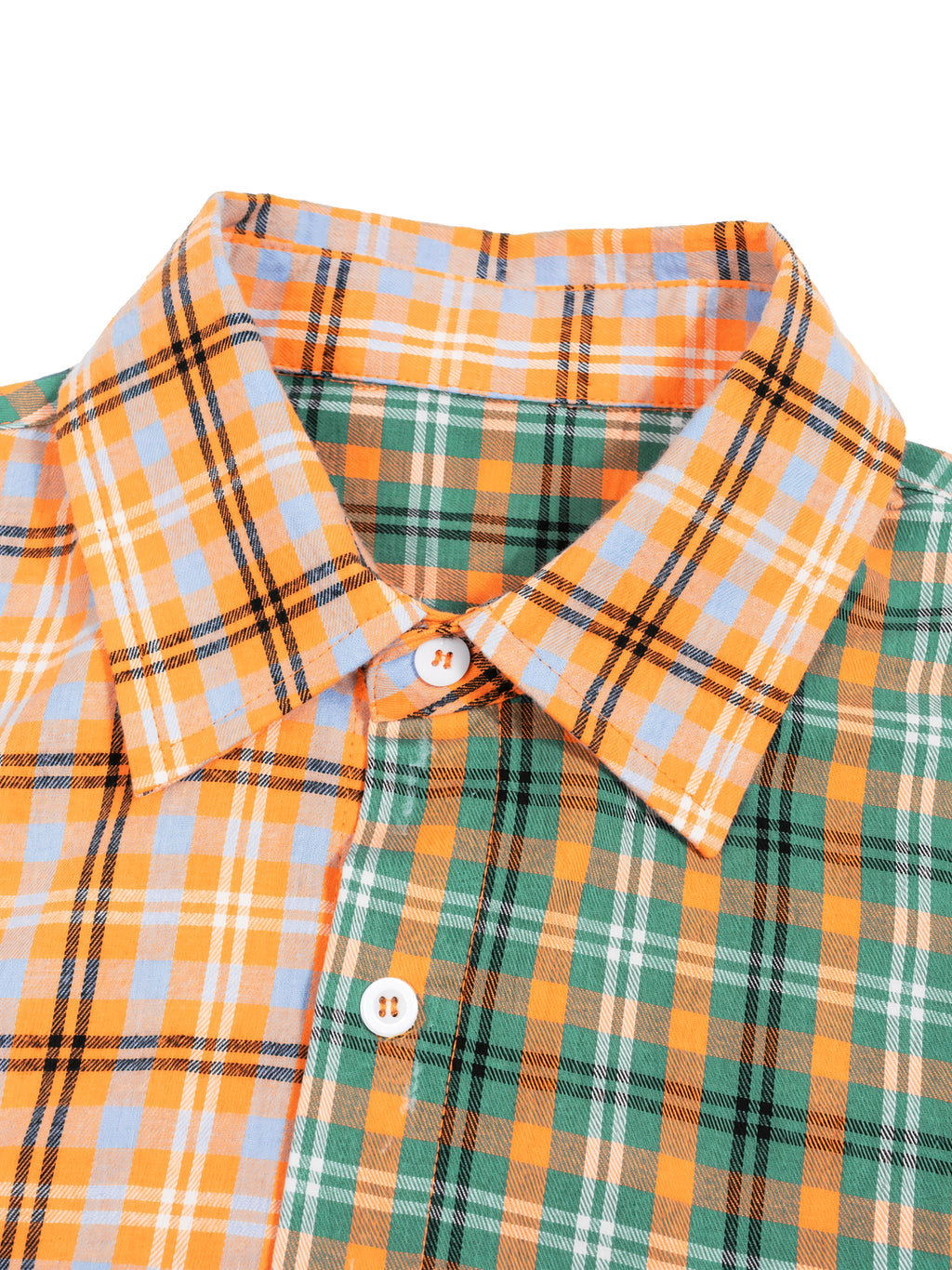 O | oversized plaid colour block shirt