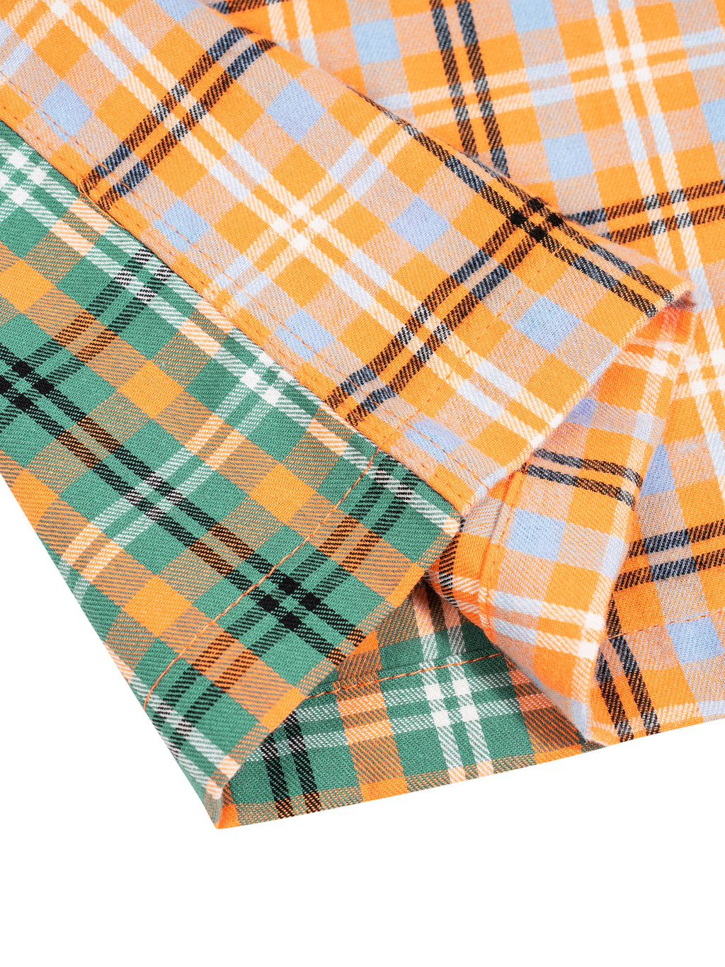 O | oversized plaid colour block shirt