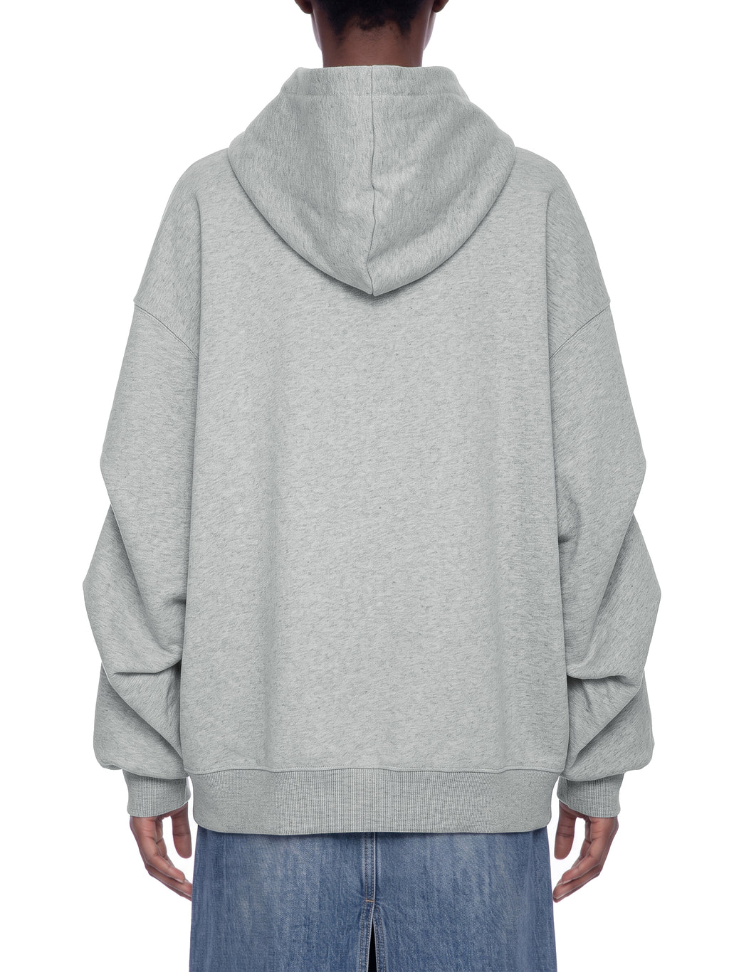 O | heavyweight ruched sleeves hoodie