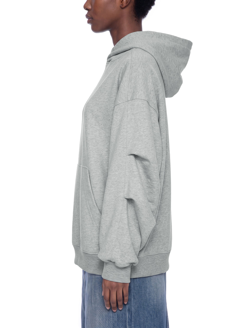 O | heavyweight ruched sleeves hoodie
