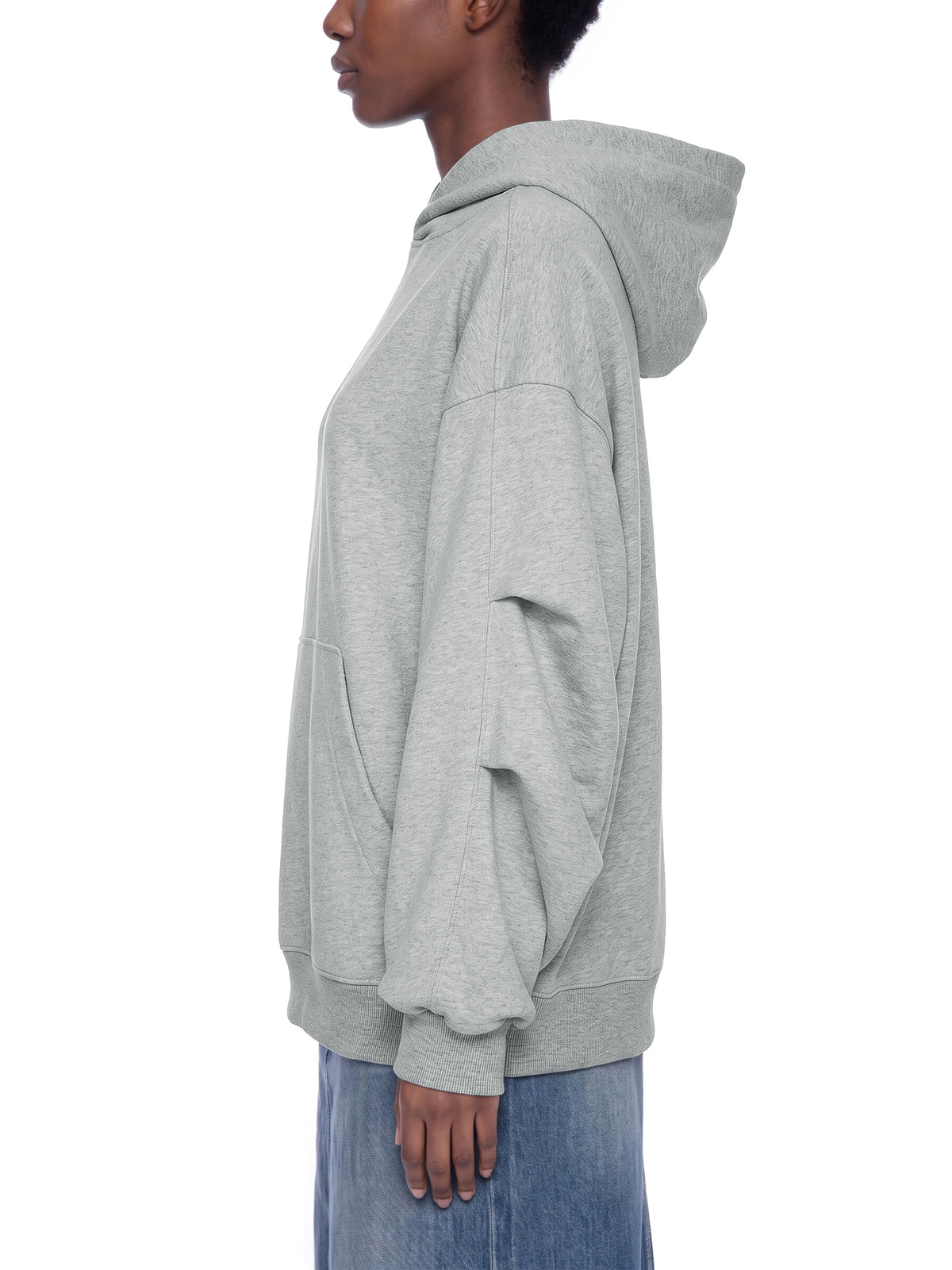 O | heavyweight ruched sleeves hoodie