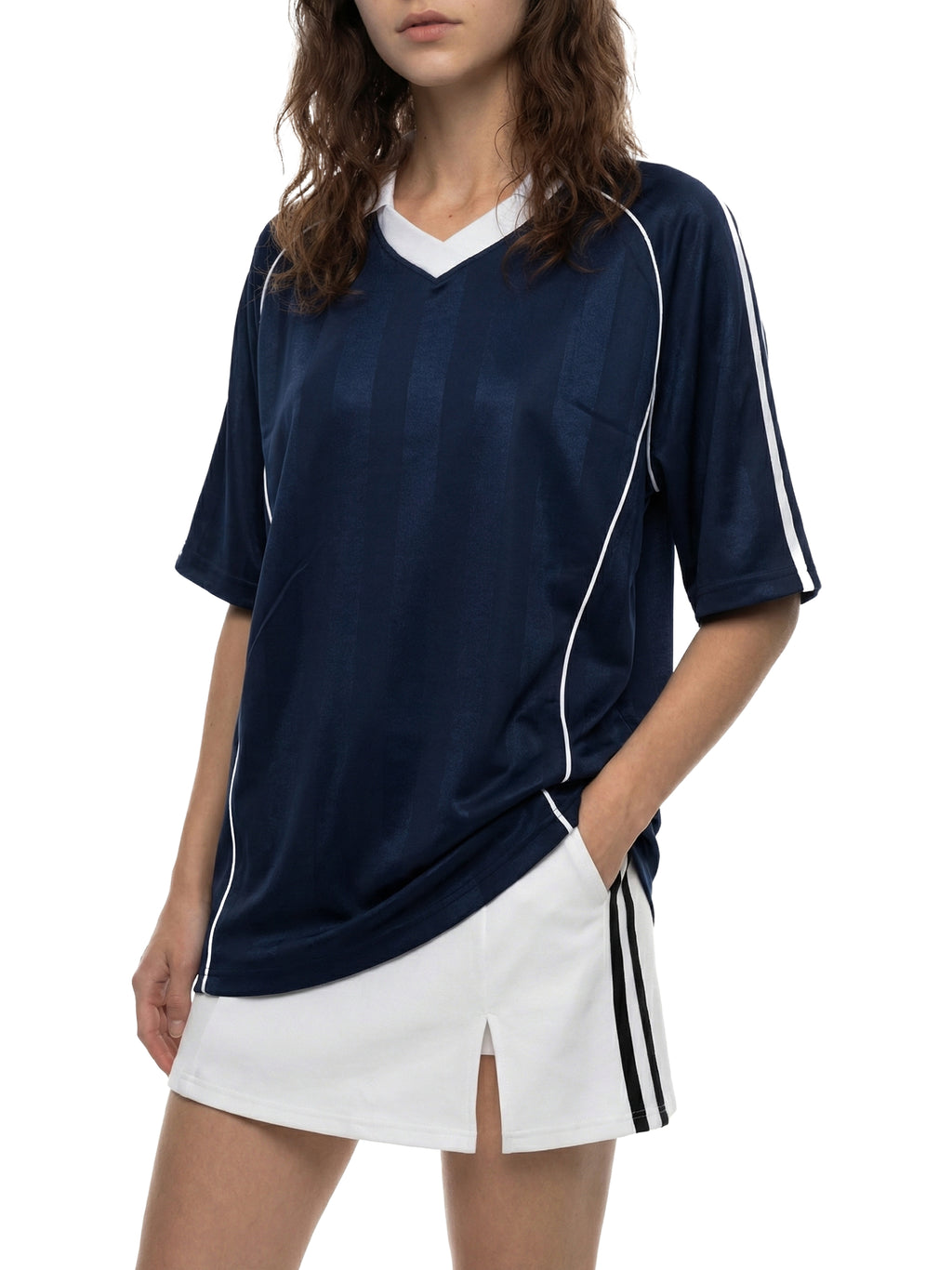 O | shadow stripe collared soccer jersey