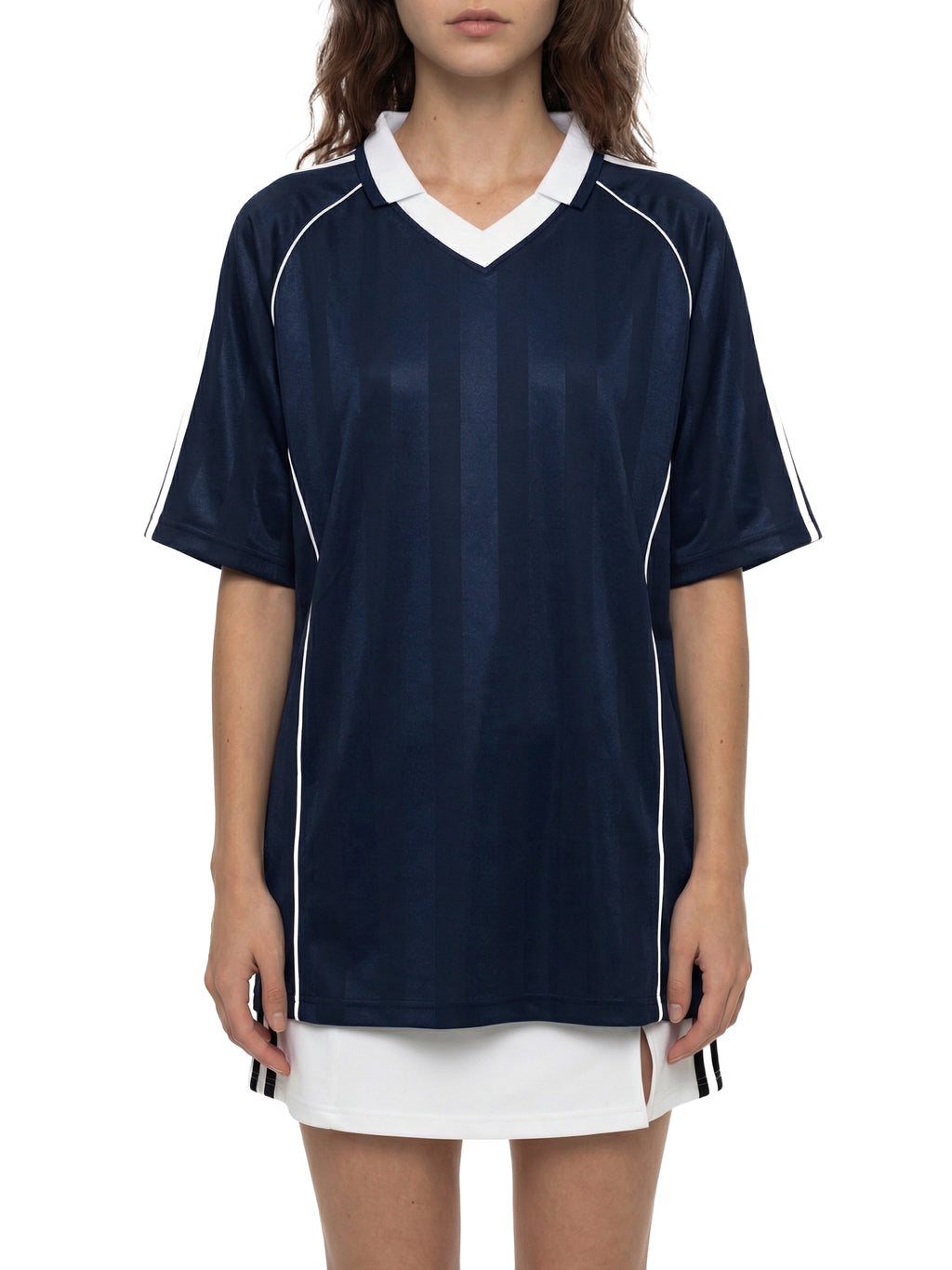 O | shadow stripe collared soccer jersey