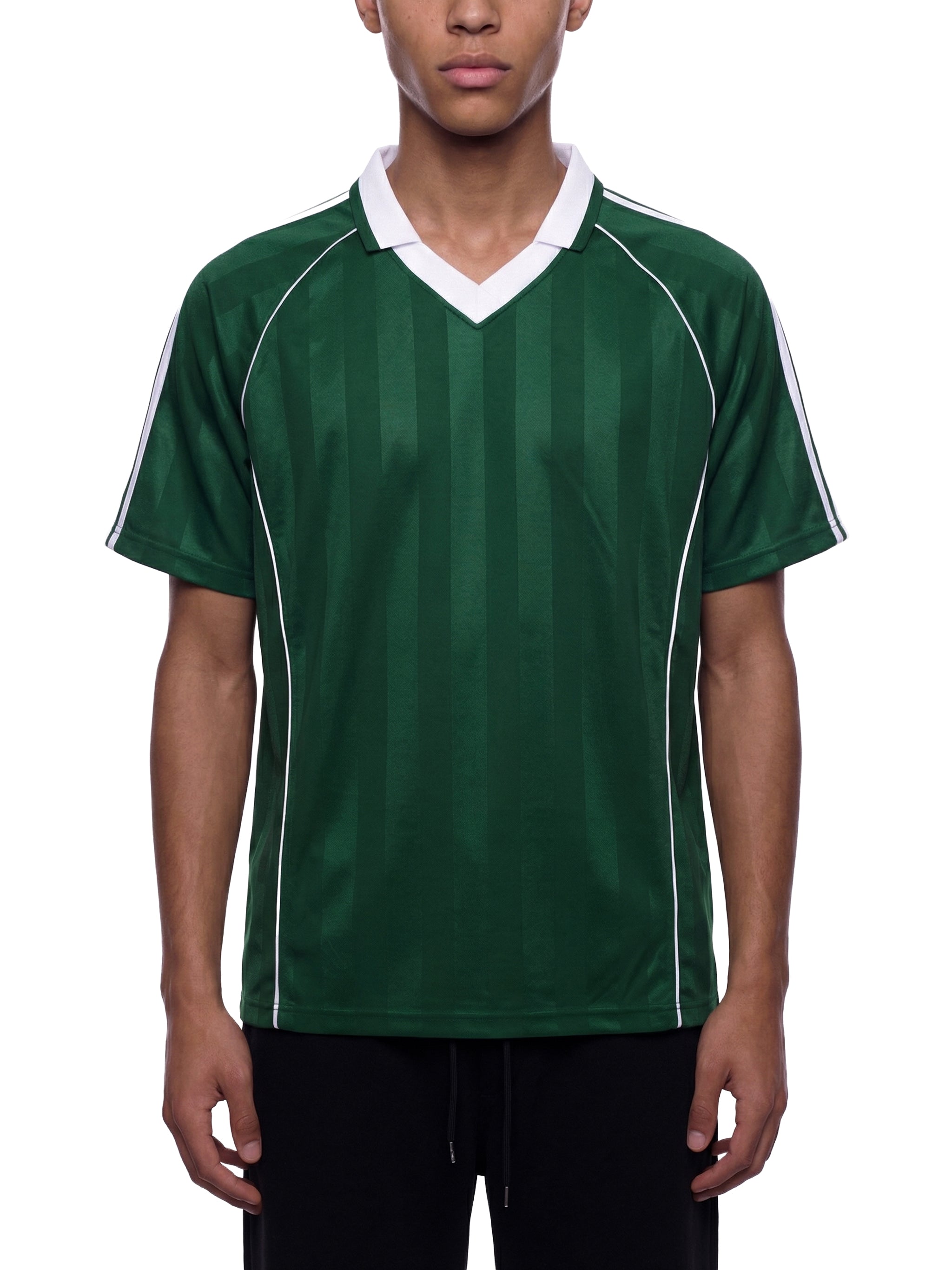 O | shadow stripe collared soccer jersey
