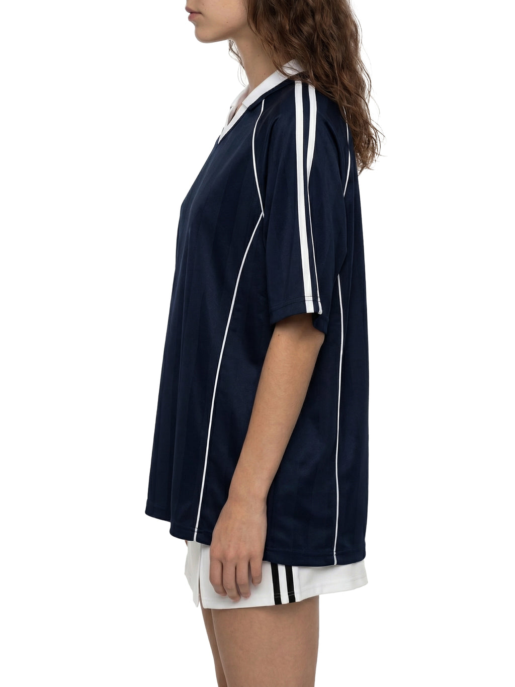 O | shadow stripe collared soccer jersey