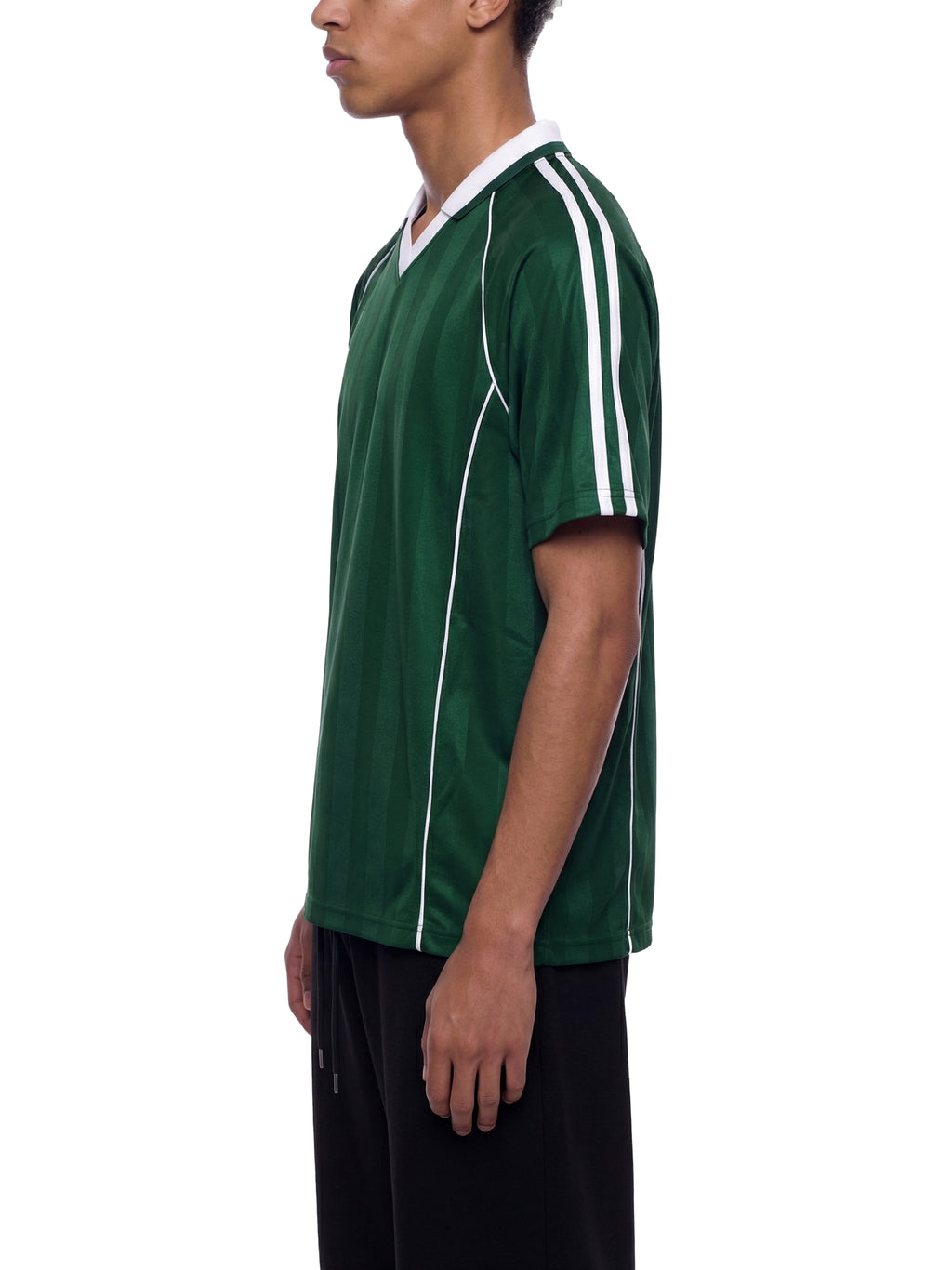 O | shadow stripe collared soccer jersey