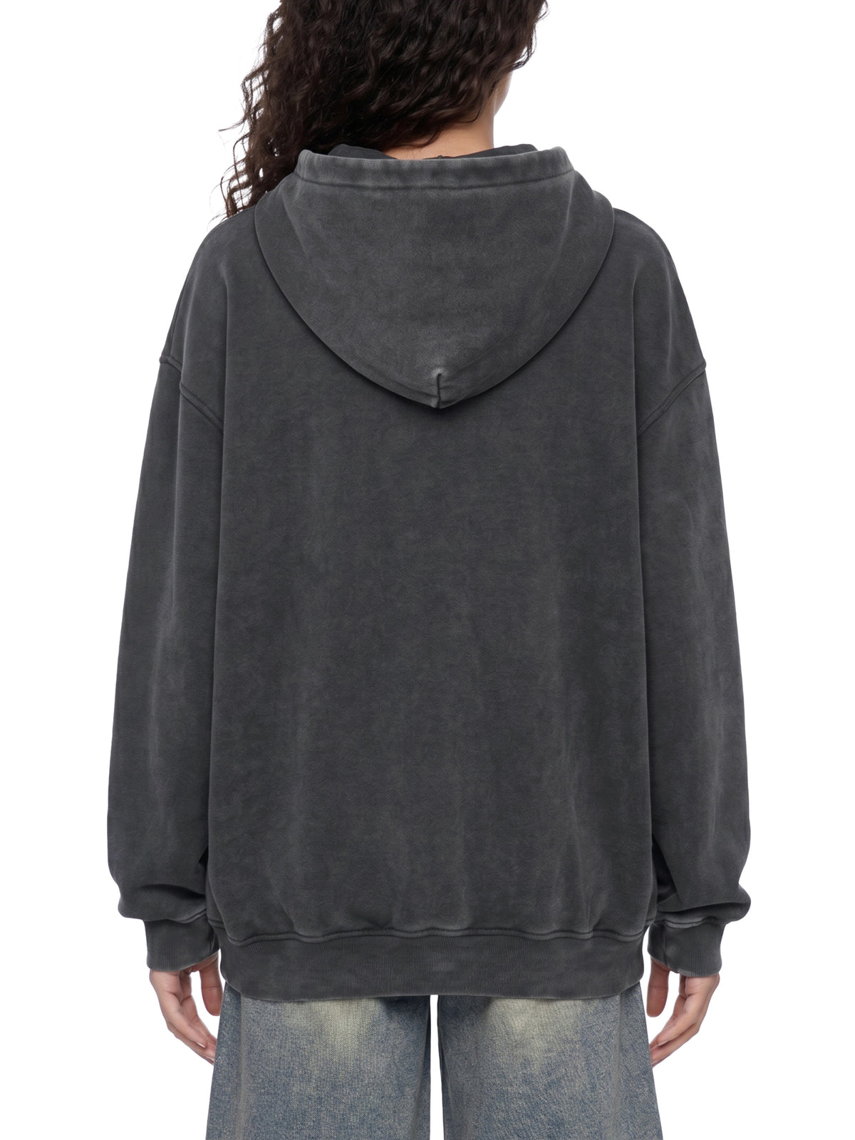 O | snow-wash fleece oversized hoodie
