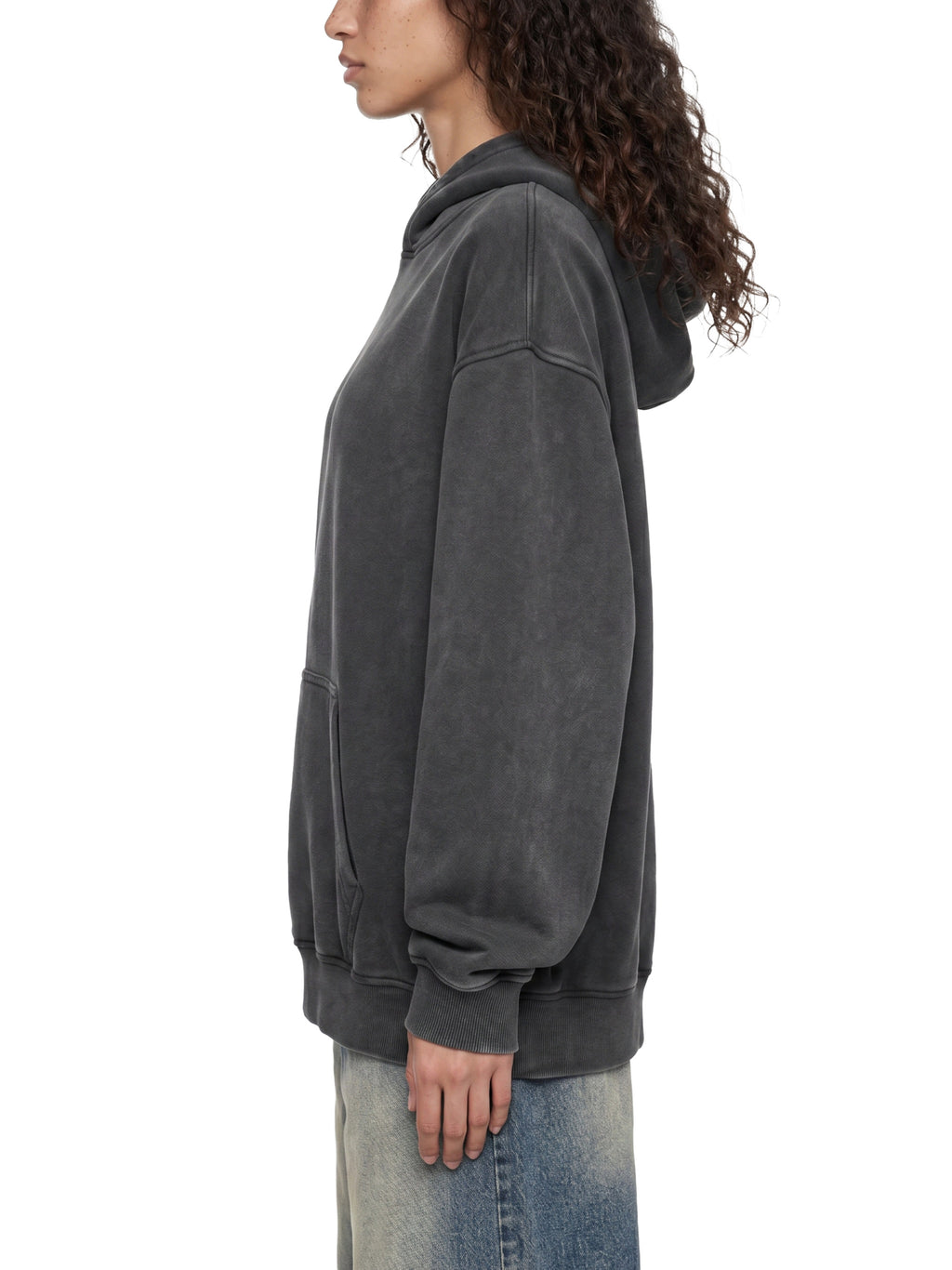 O | snow-wash fleece oversized hoodie