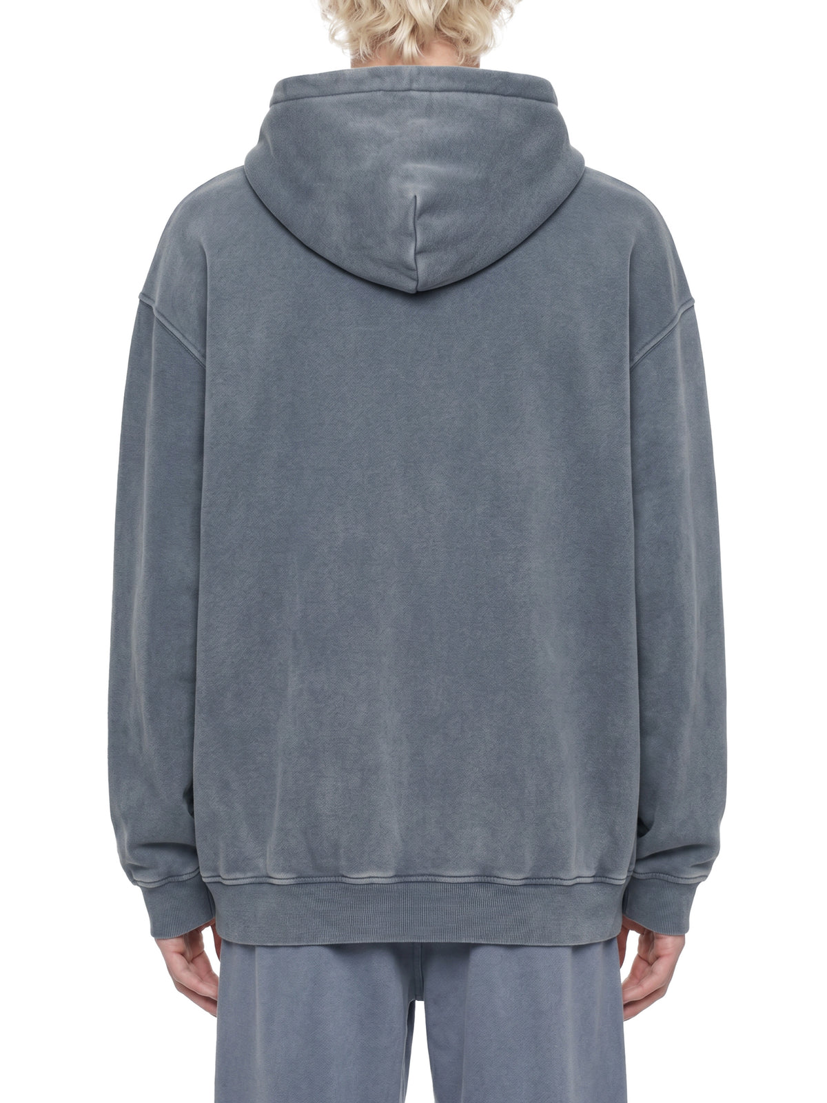 O | snow-wash fleece oversized hoodie