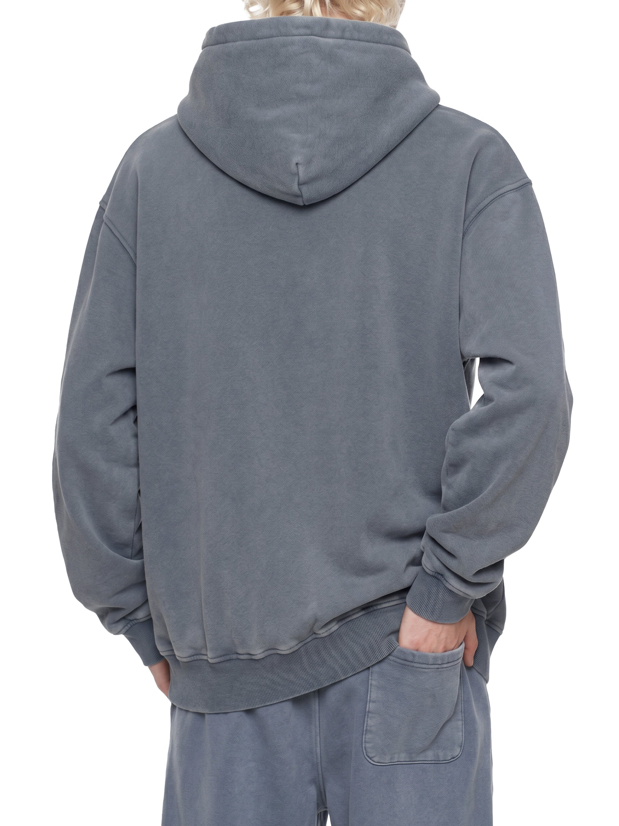 O | snow-wash fleece oversized hoodie