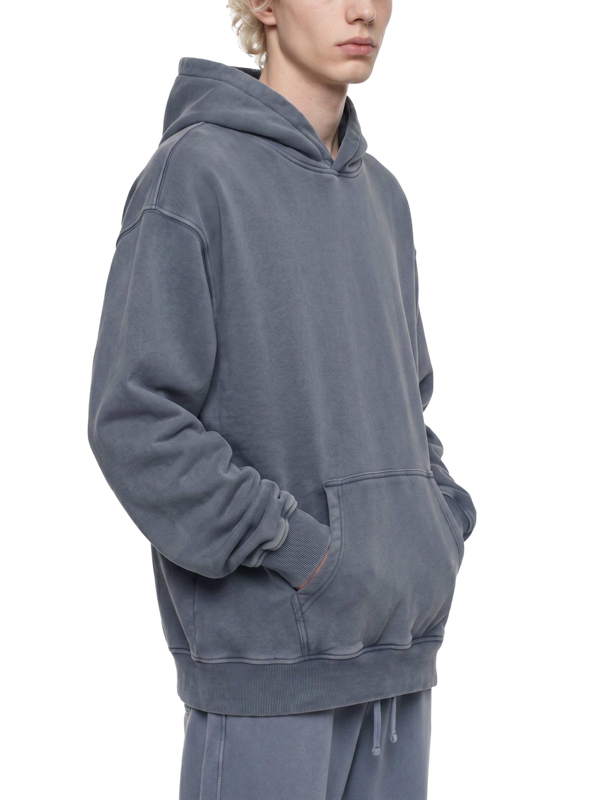 O | snow-wash fleece oversized hoodie