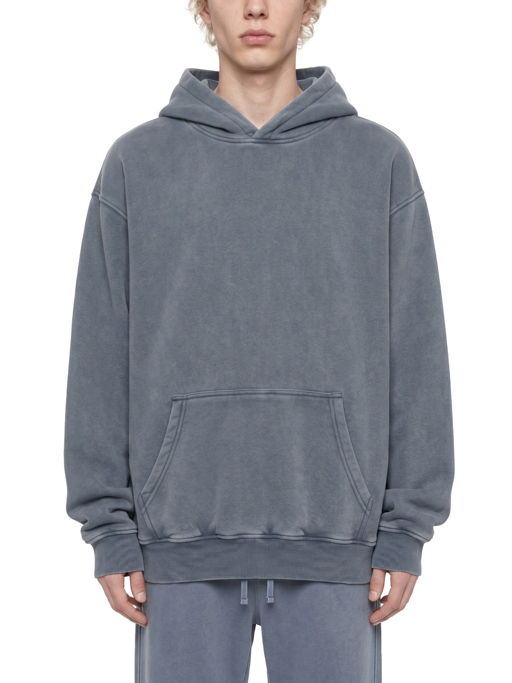 O | snow-wash fleece oversized hoodie