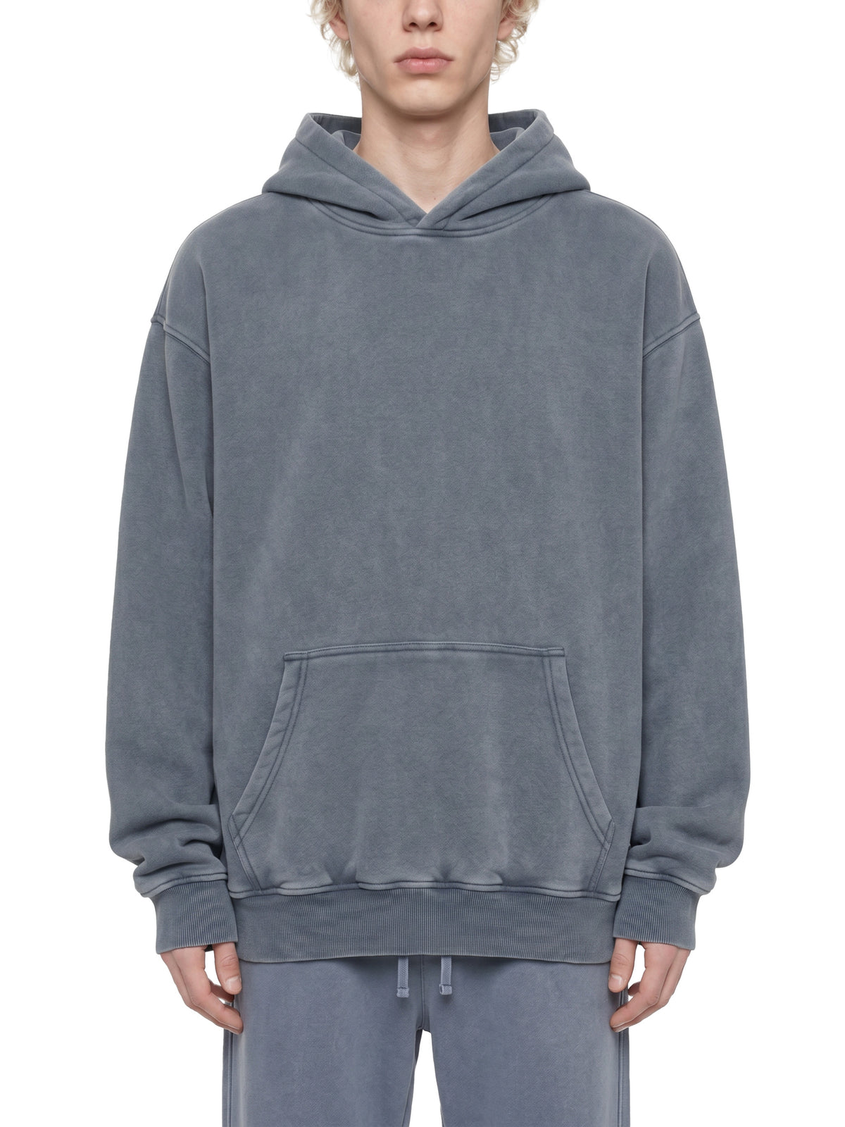 O | snow-wash fleece oversized hoodie