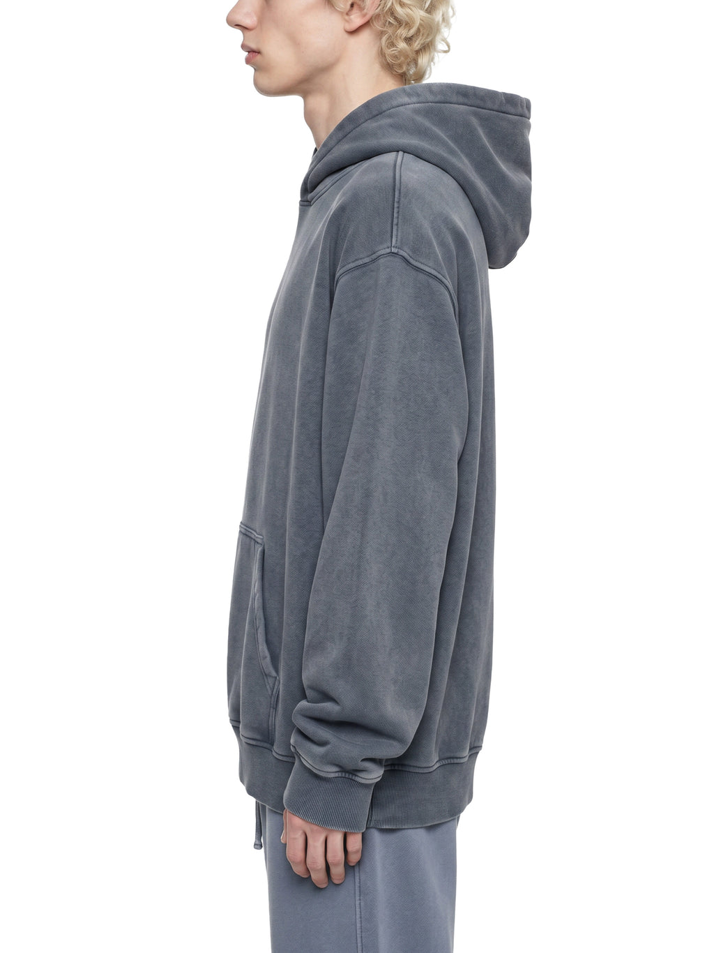 O | snow-wash fleece oversized hoodie