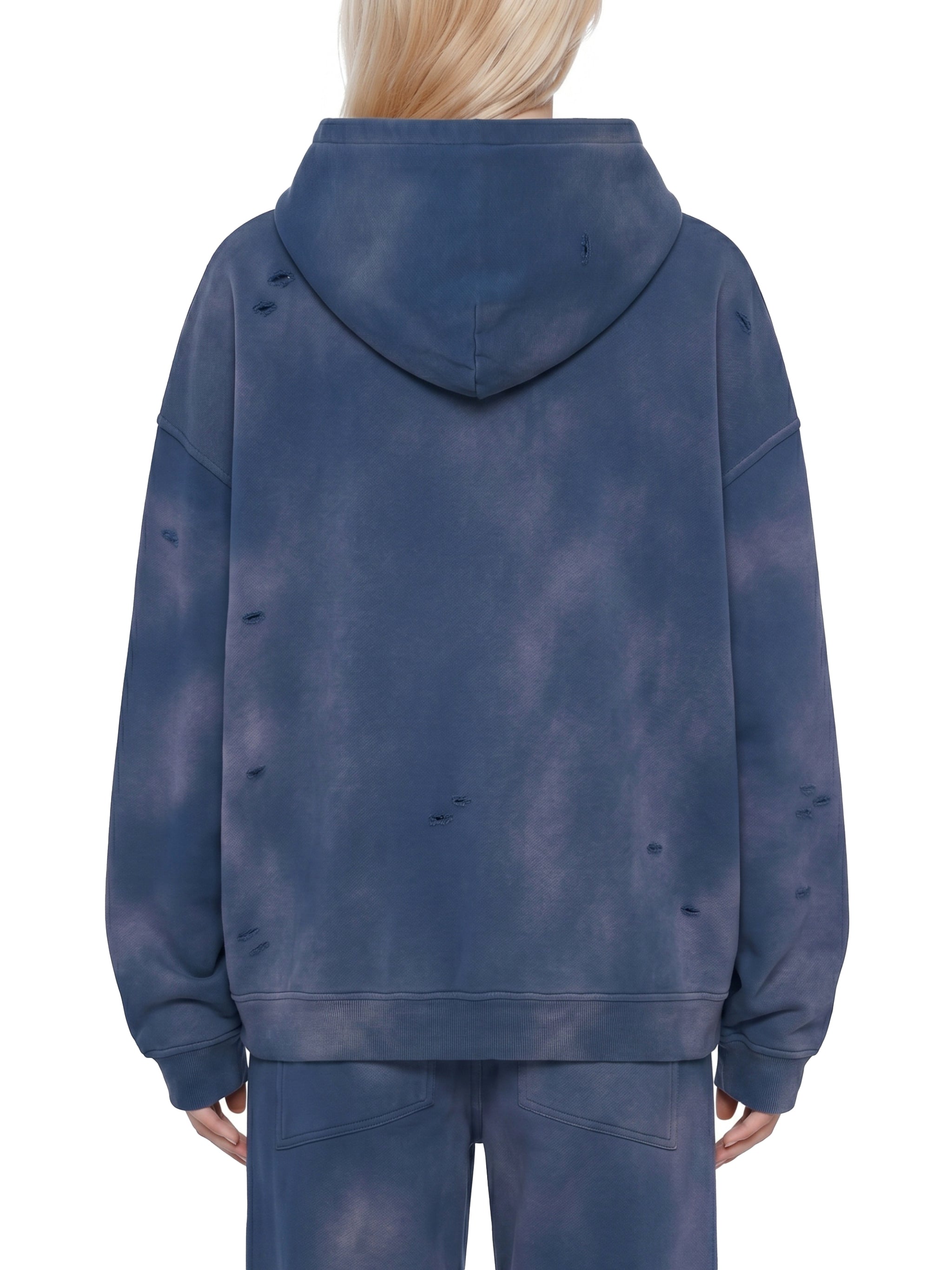 O | sunfade frayed fleece hoodie