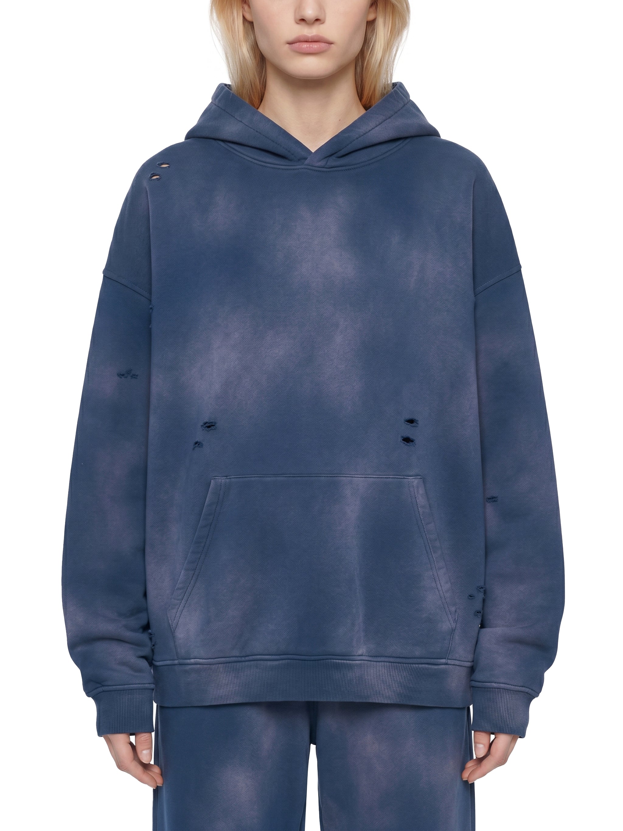 O | sunfade frayed fleece hoodie