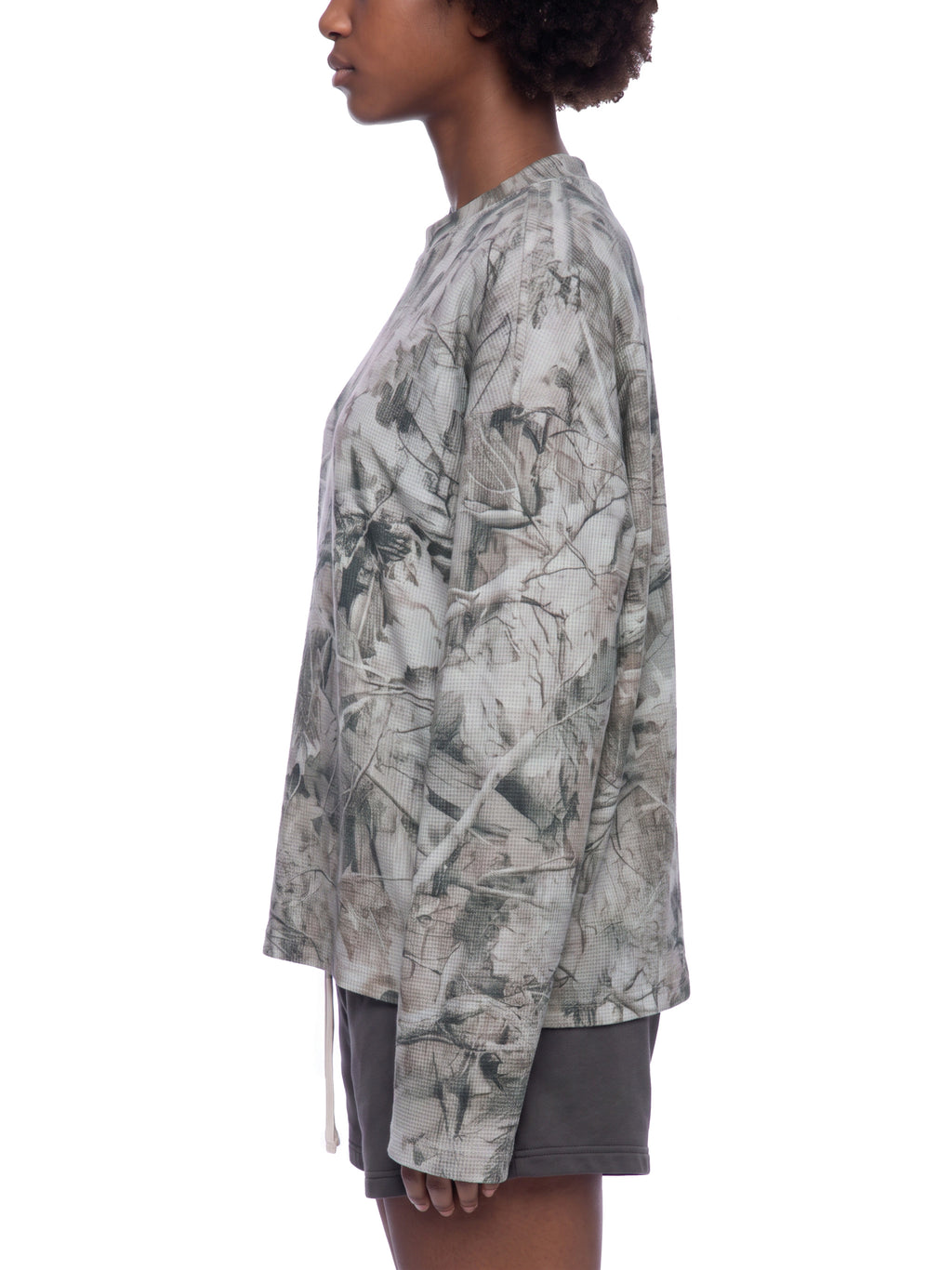 O | tree camo long-sleeve waffle t-shirt