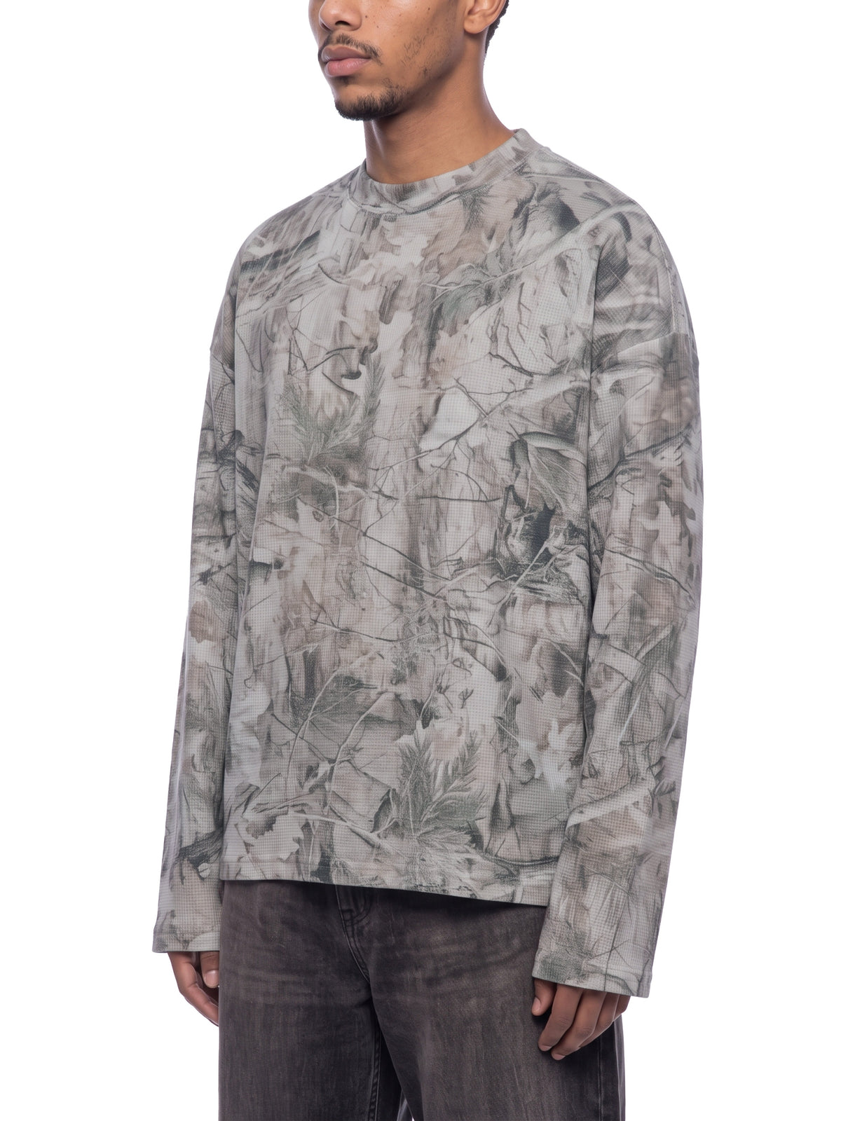 O | tree camo long-sleeve waffle t-shirt