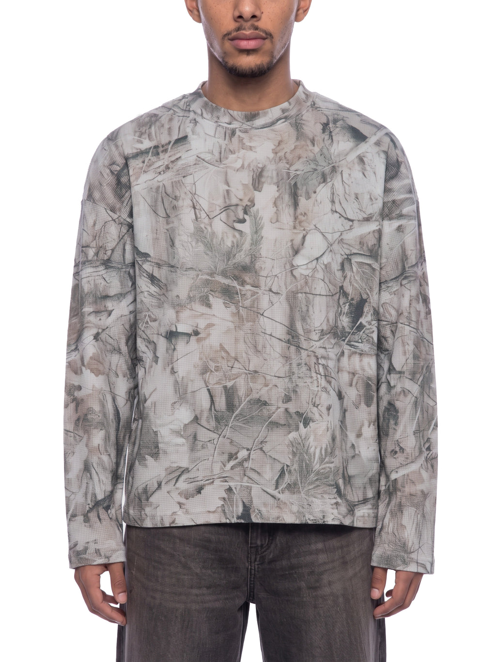 O | tree camo long-sleeve waffle t-shirt