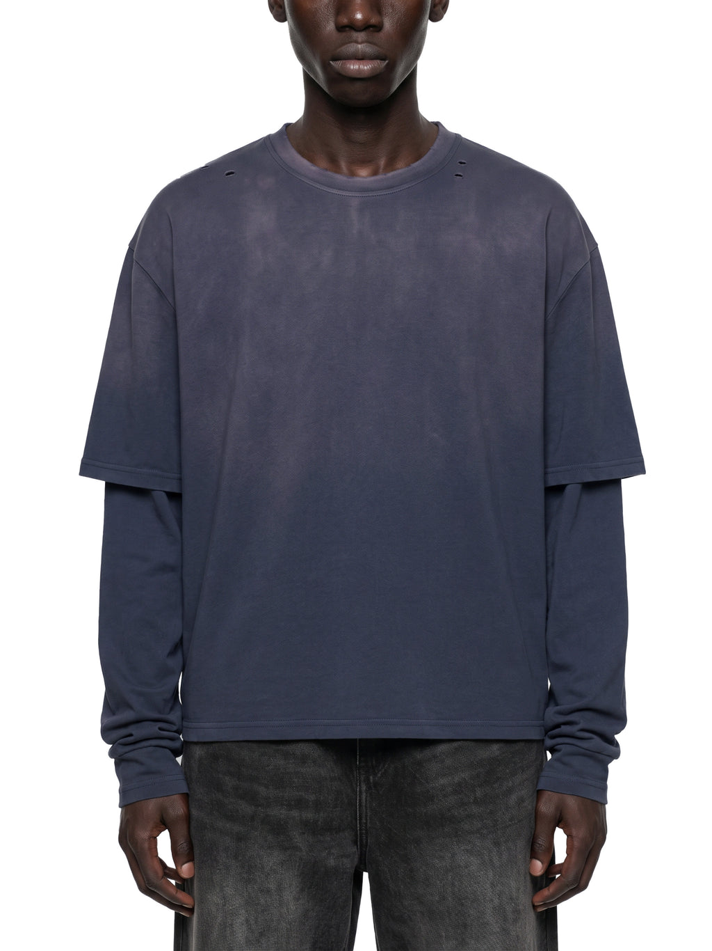 O | vintage wash layered t-shirt