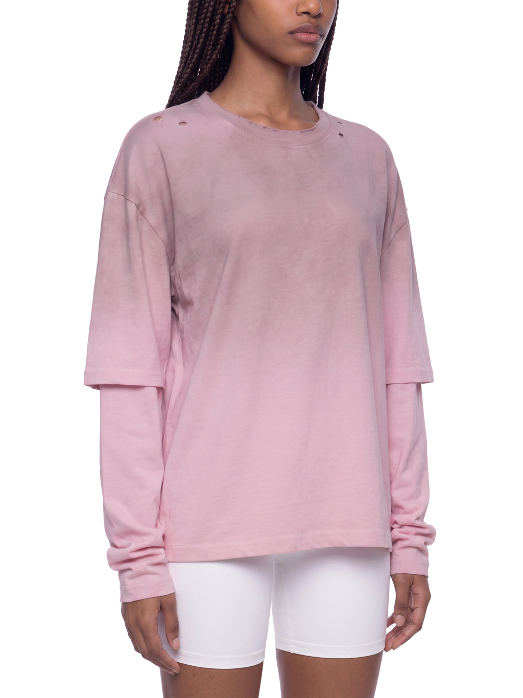 O | vintage wash layered t-shirt