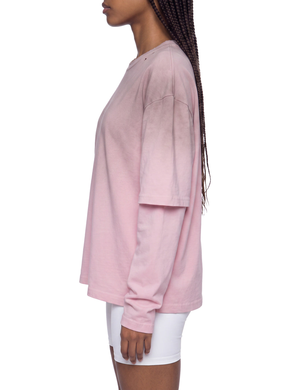 O | vintage wash layered t-shirt