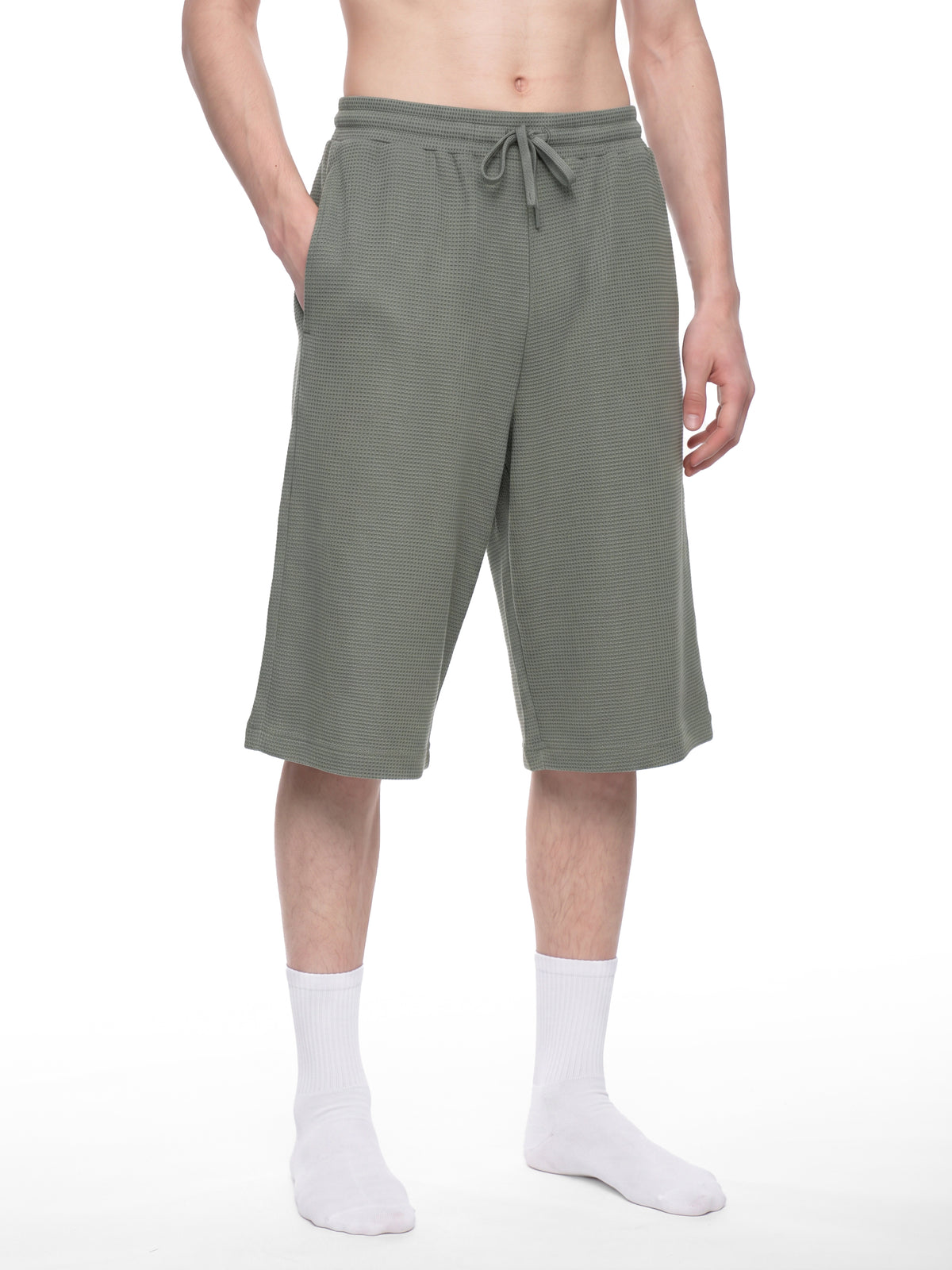 O | U wide-leg waffle shorts