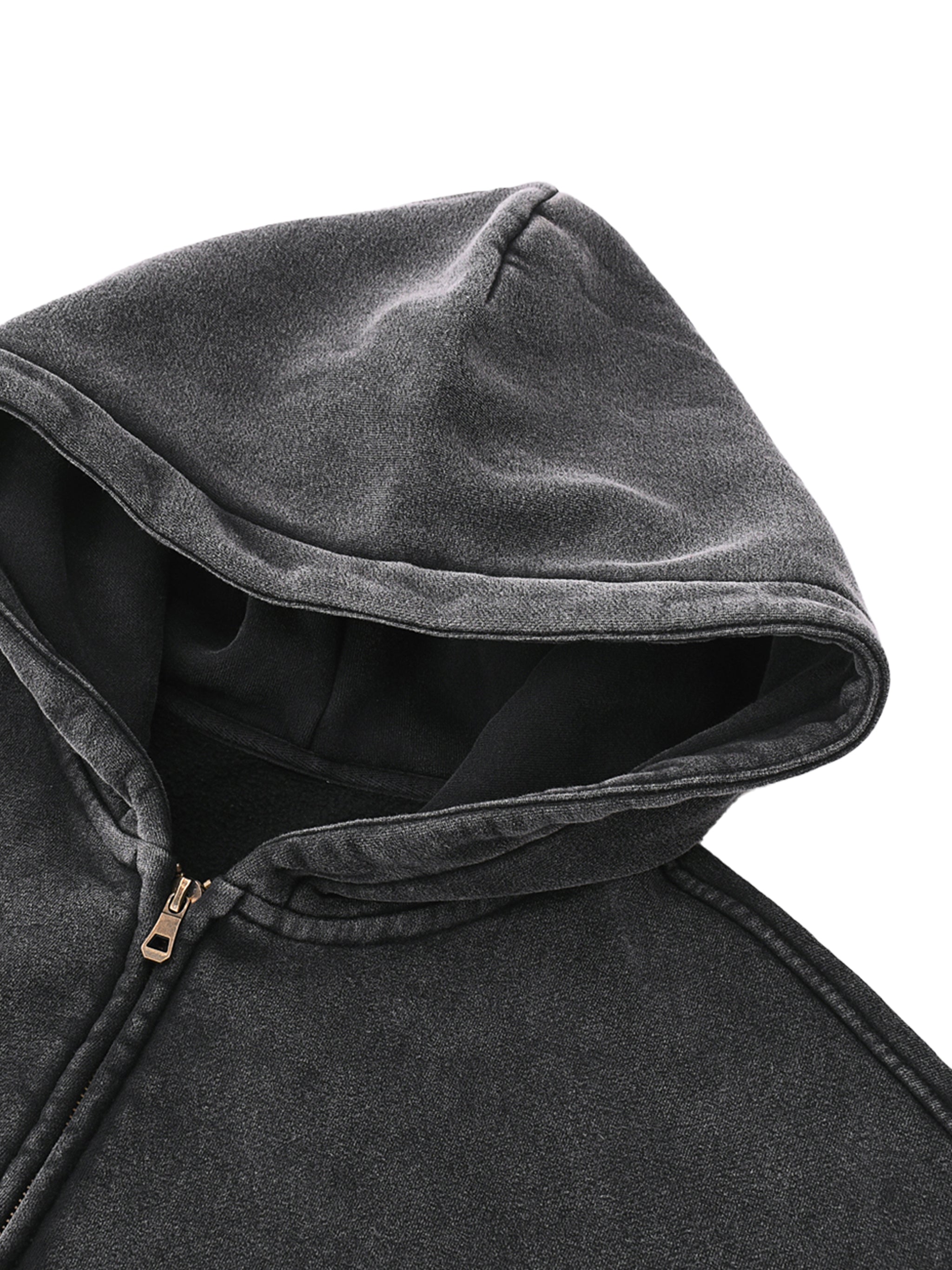 O | zip-through boxy fleece hoodie