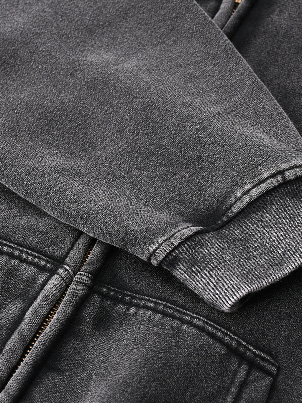 O | zip-through boxy fleece hoodie