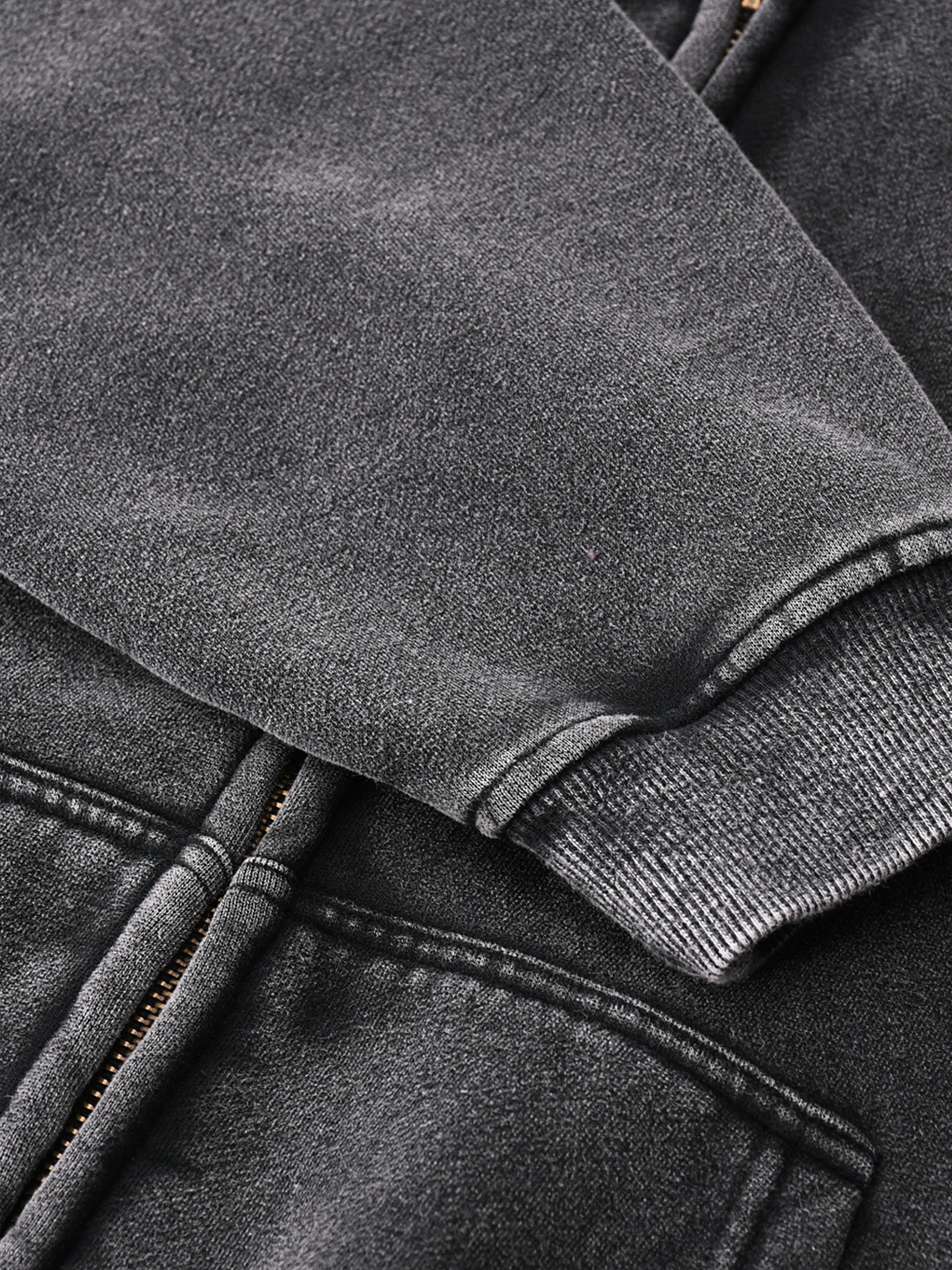 O | zip-through boxy fleece hoodie