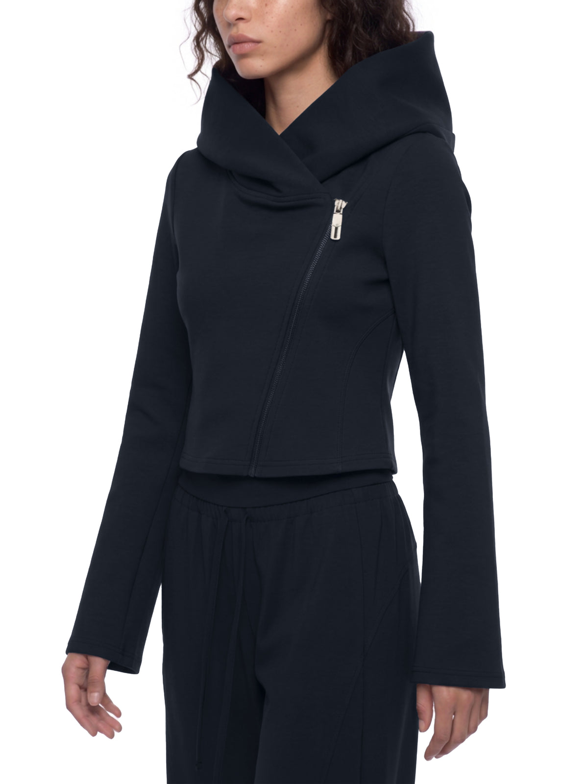 W | bell sleeve full-zip hoodie