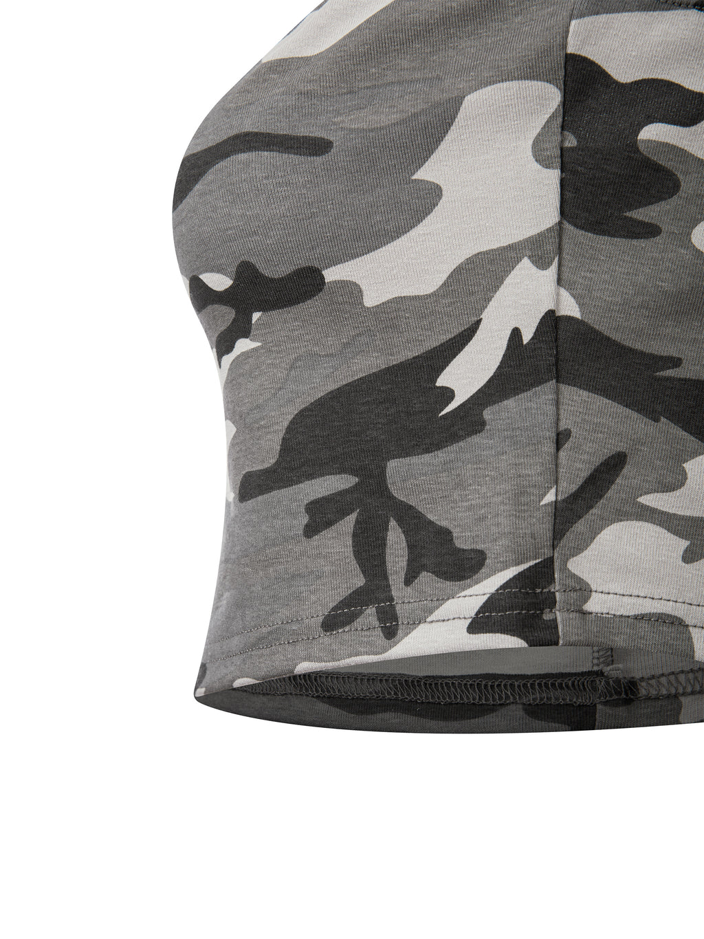 W | camo cropped tube top