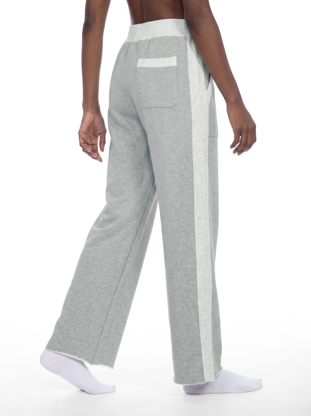 W | colour block raw hem sweatpants