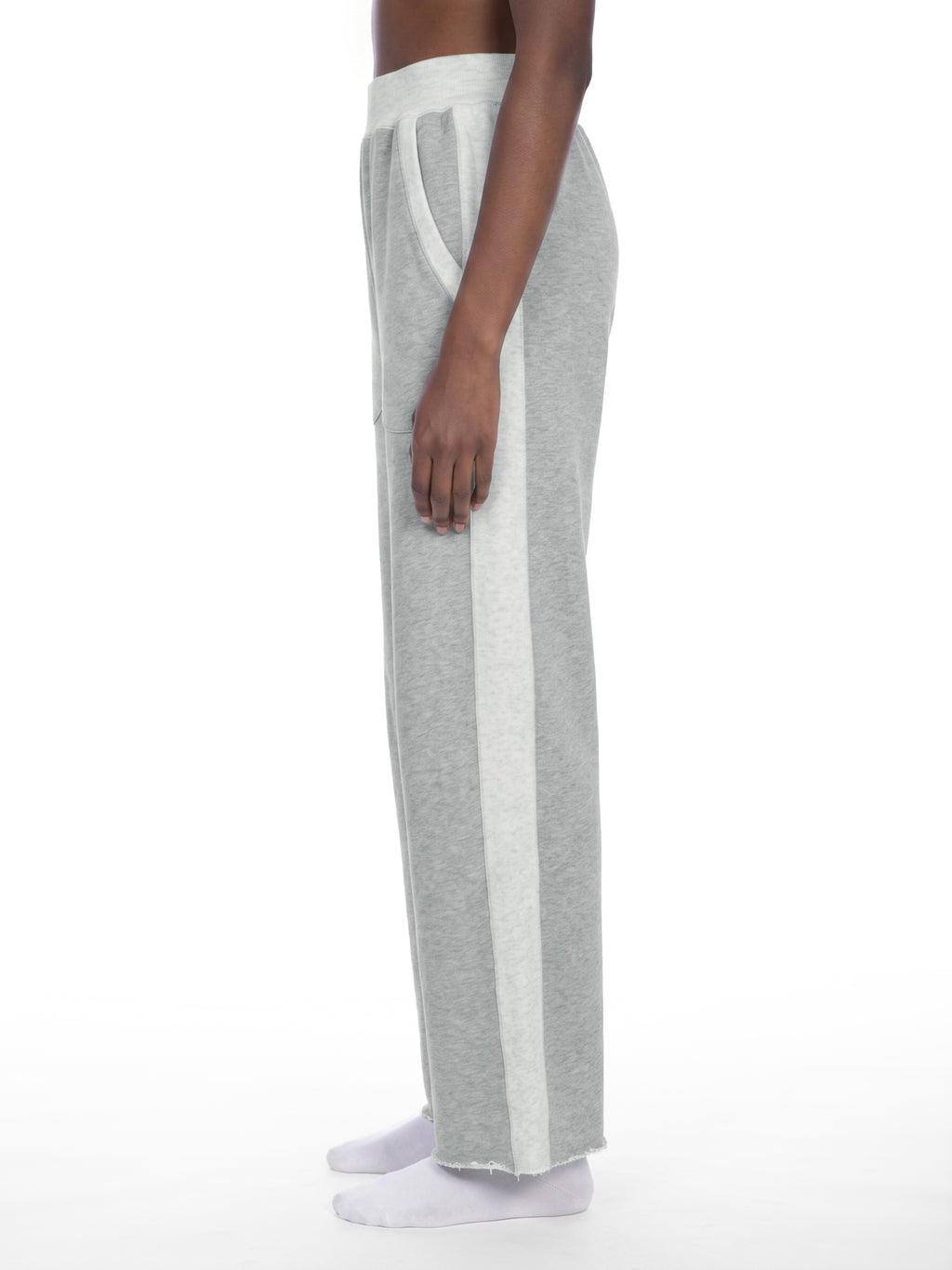 W | colour block raw hem sweatpants
