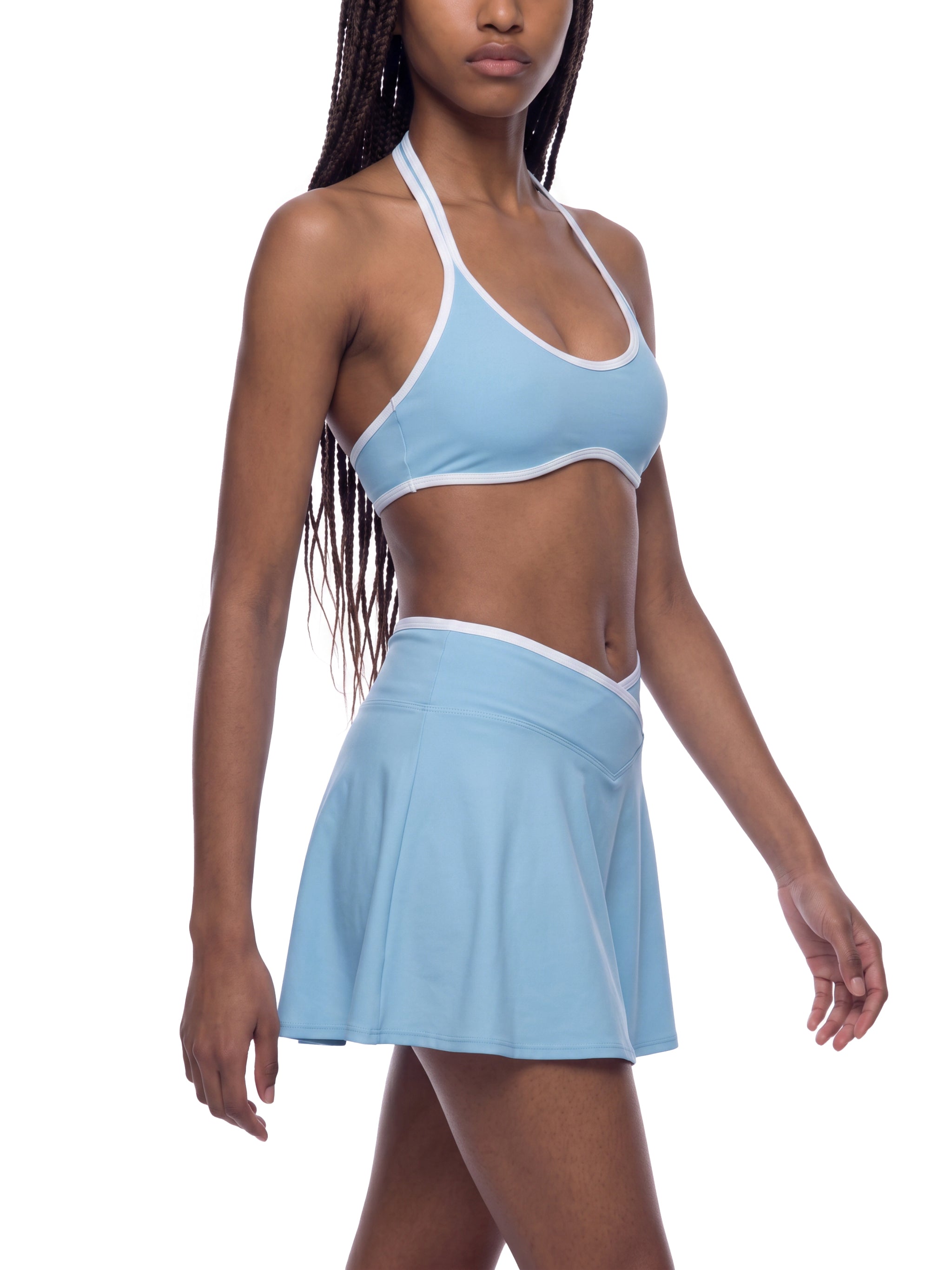 W | halter colour block yoga sports bra