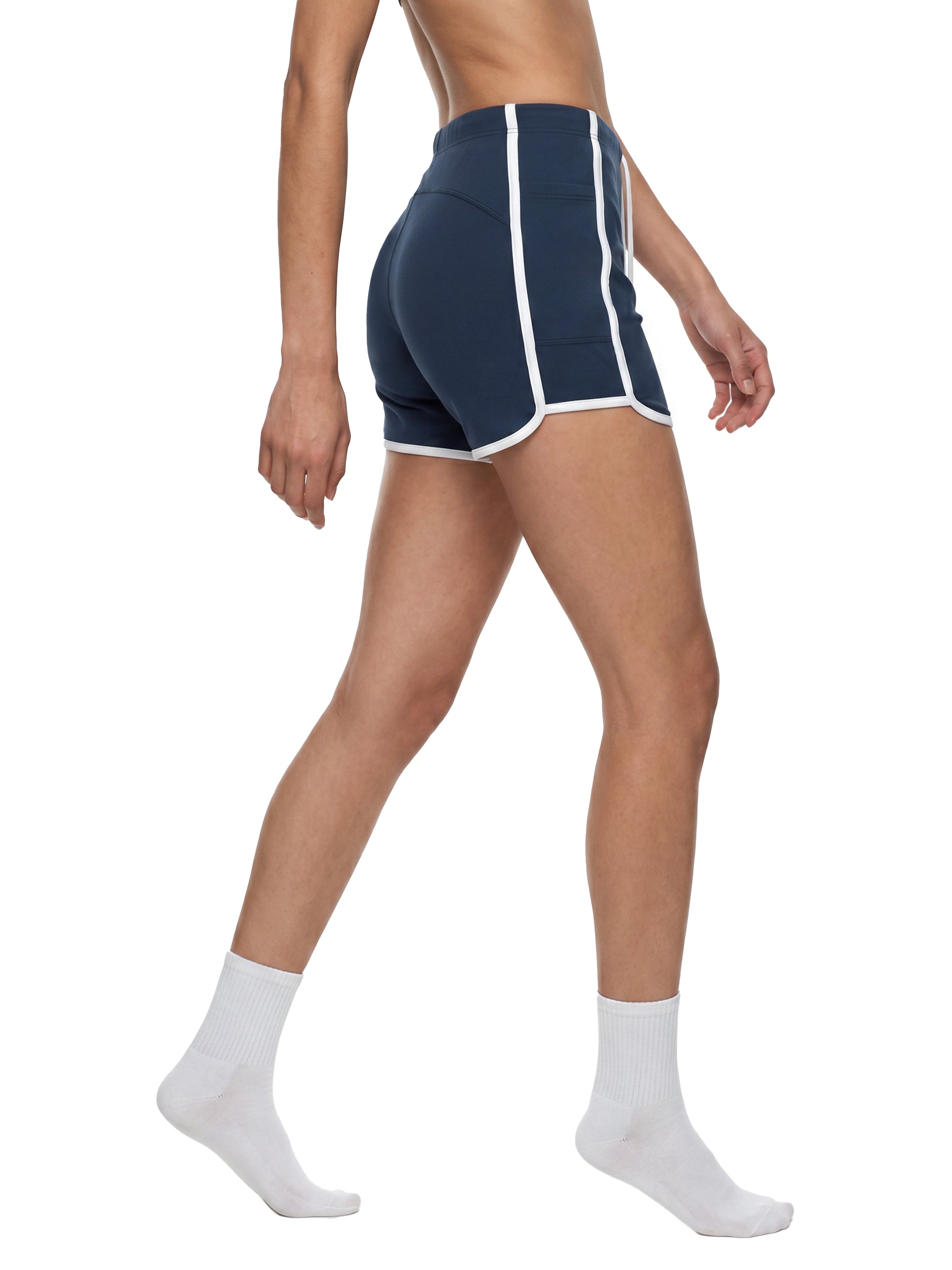 W | high-rise colour block yoga shorts