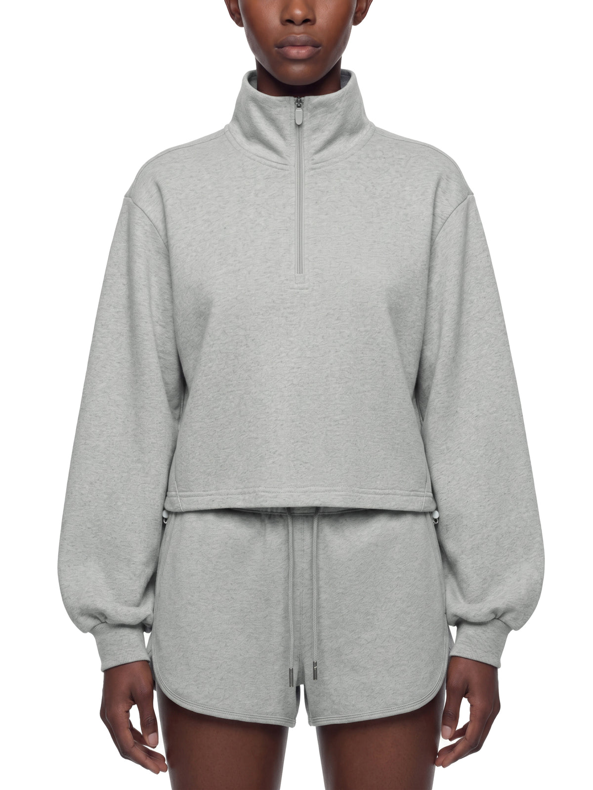 W | mock-neck quarter-zip sweatshirt