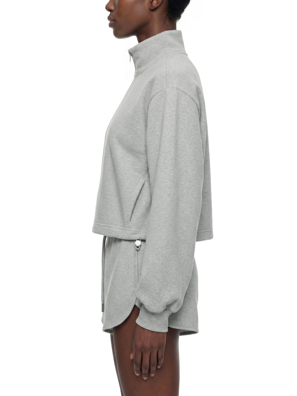 W | mock-neck quarter-zip sweatshirt