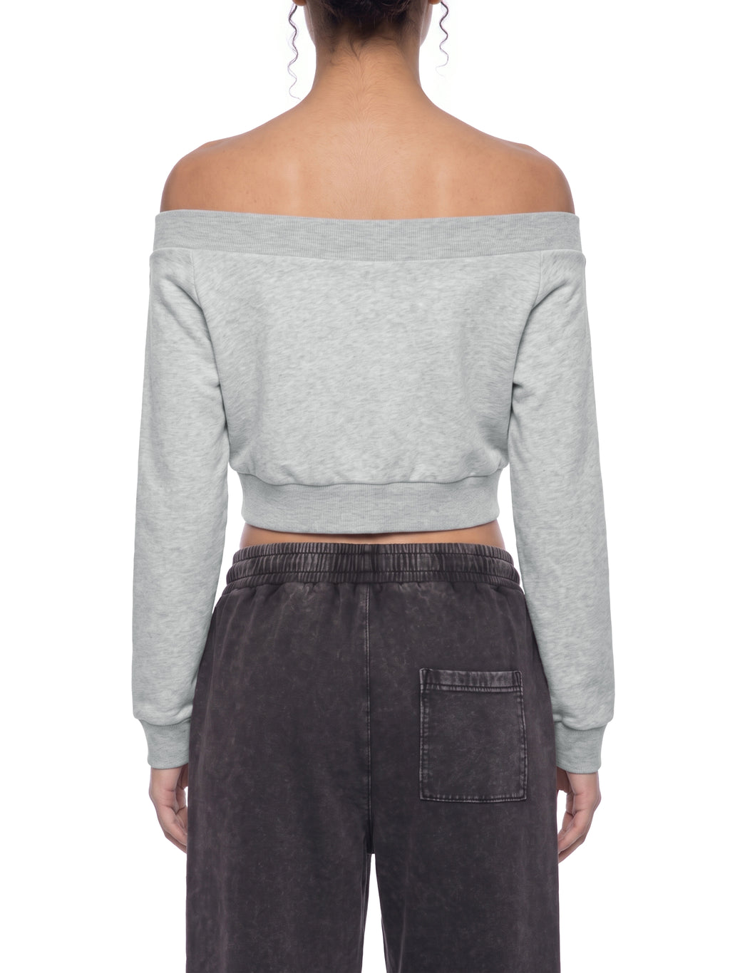 W | off-shoulder full-zip sweatshirt