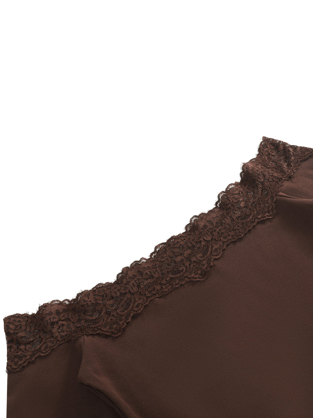 W | off-the-shoulder lace trim t-shirt