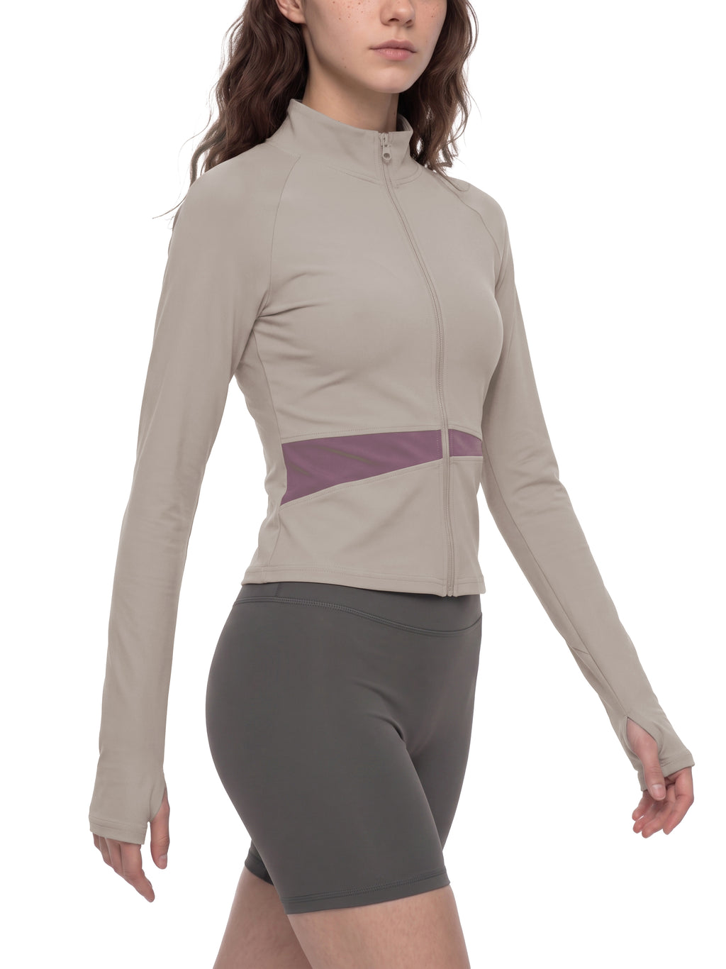W | panelled yoga jacket