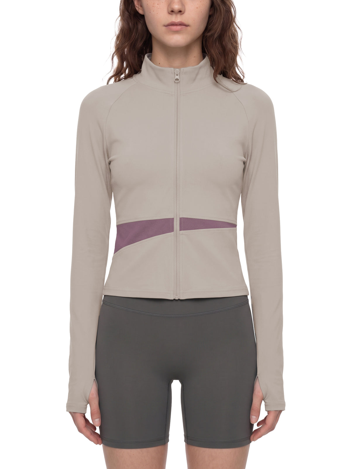 W | panelled yoga jacket