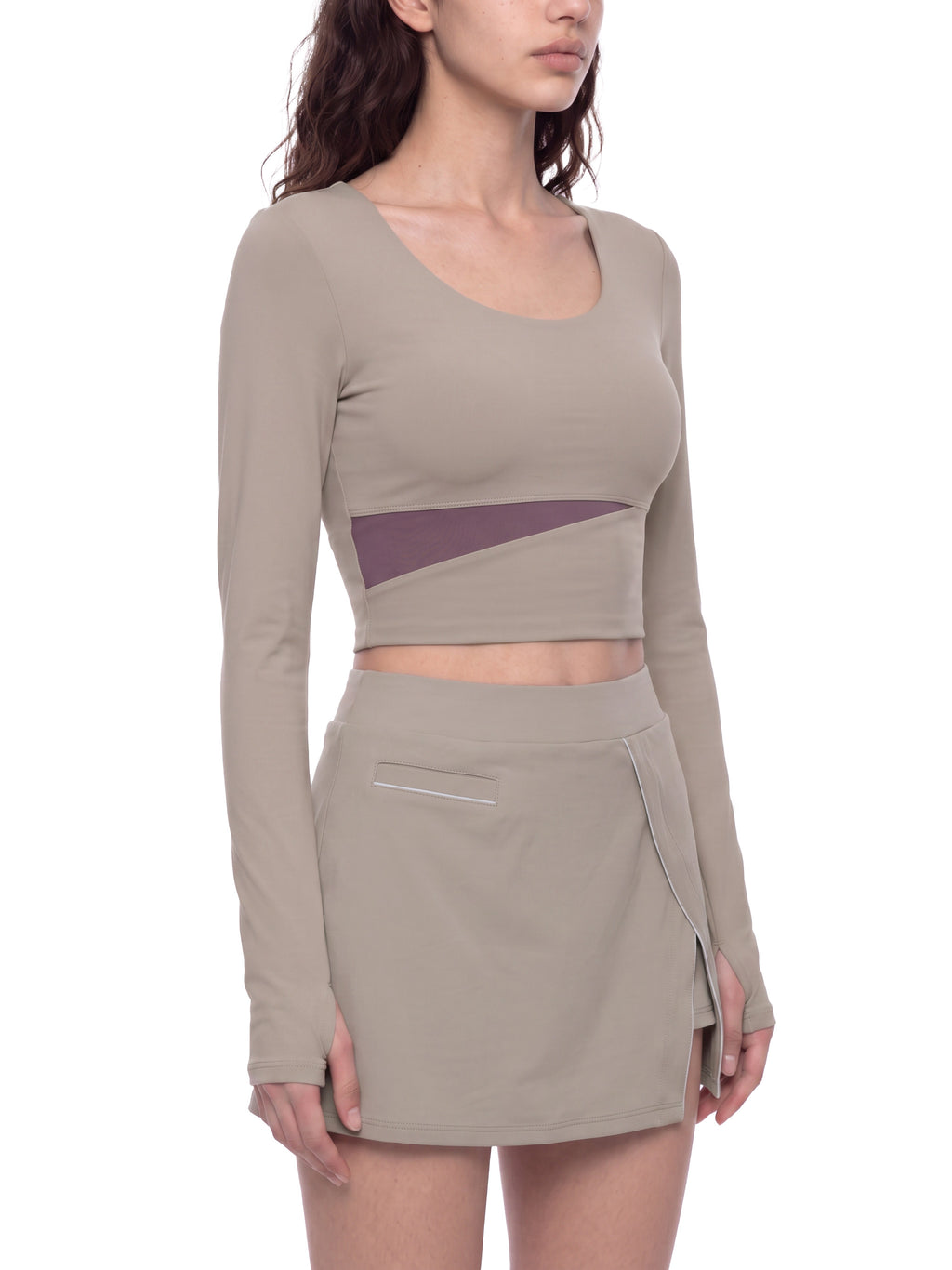 W | panelled yoga long sleeve