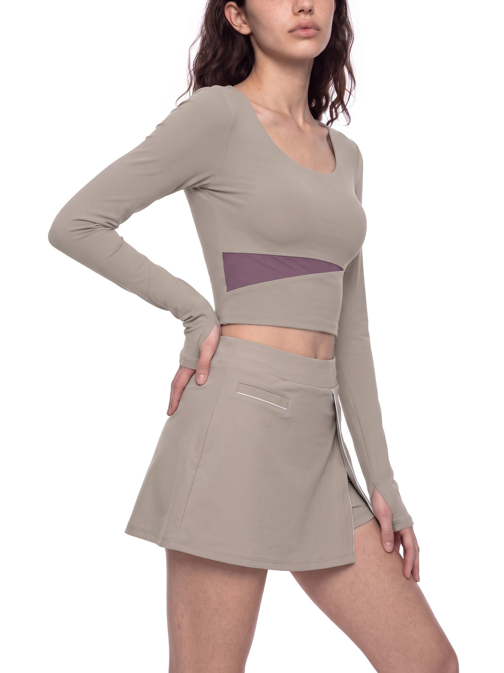 W | panelled yoga long sleeve